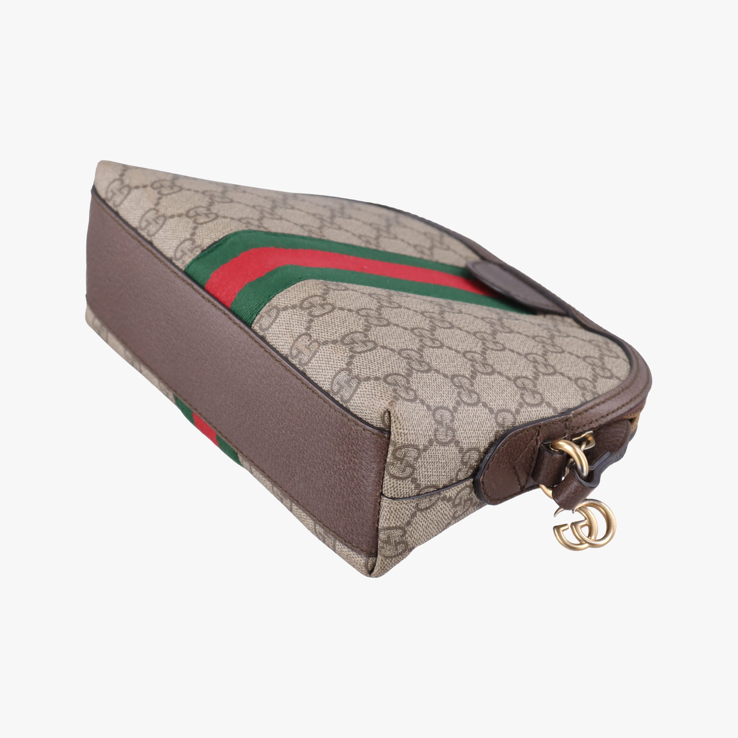 Pre-owned Gucci Ophidia brown×red×green PVC coated canvas×Leather 499621 shoulderbag | stylenewstar