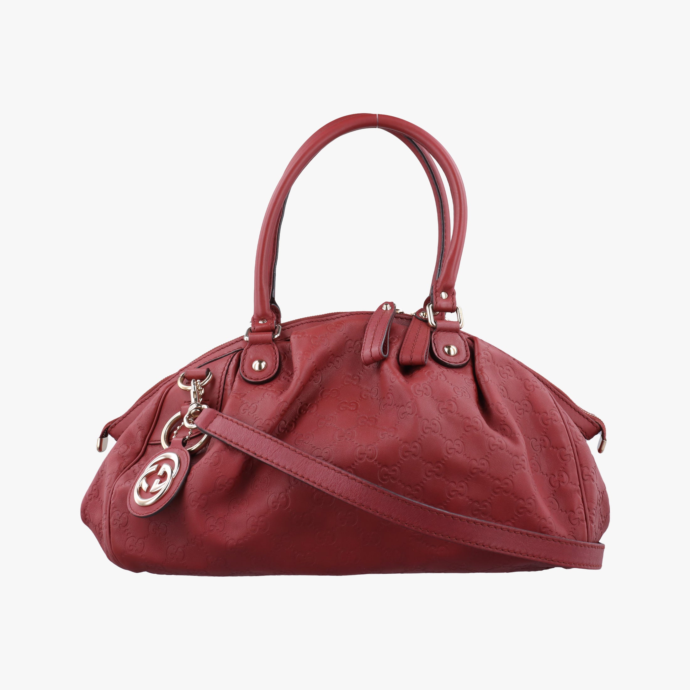 Pre-owned Gucci Sukey GUCCISSIMA Red Leather 223974 shoulderbag | stylenewstar