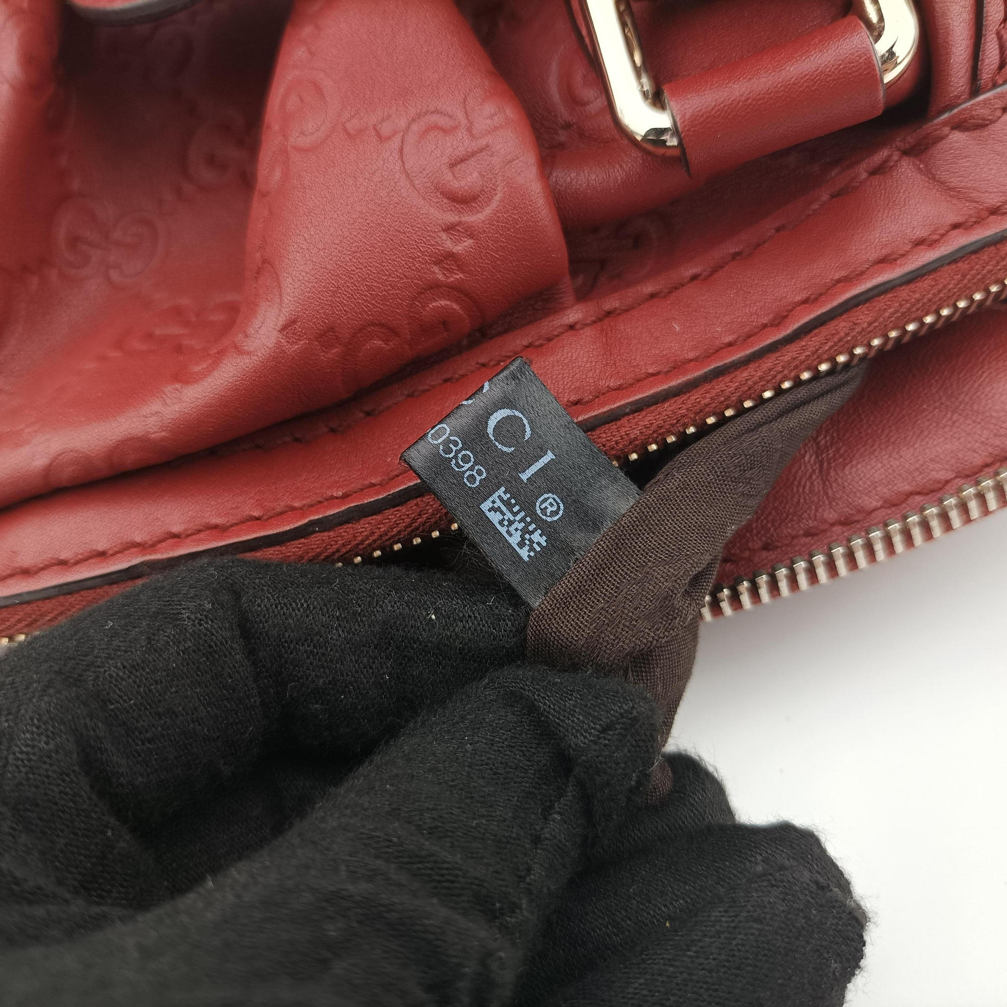 Pre-owned Gucci Sukey GUCCISSIMA Red Leather 223974 shoulderbag | stylenewstar