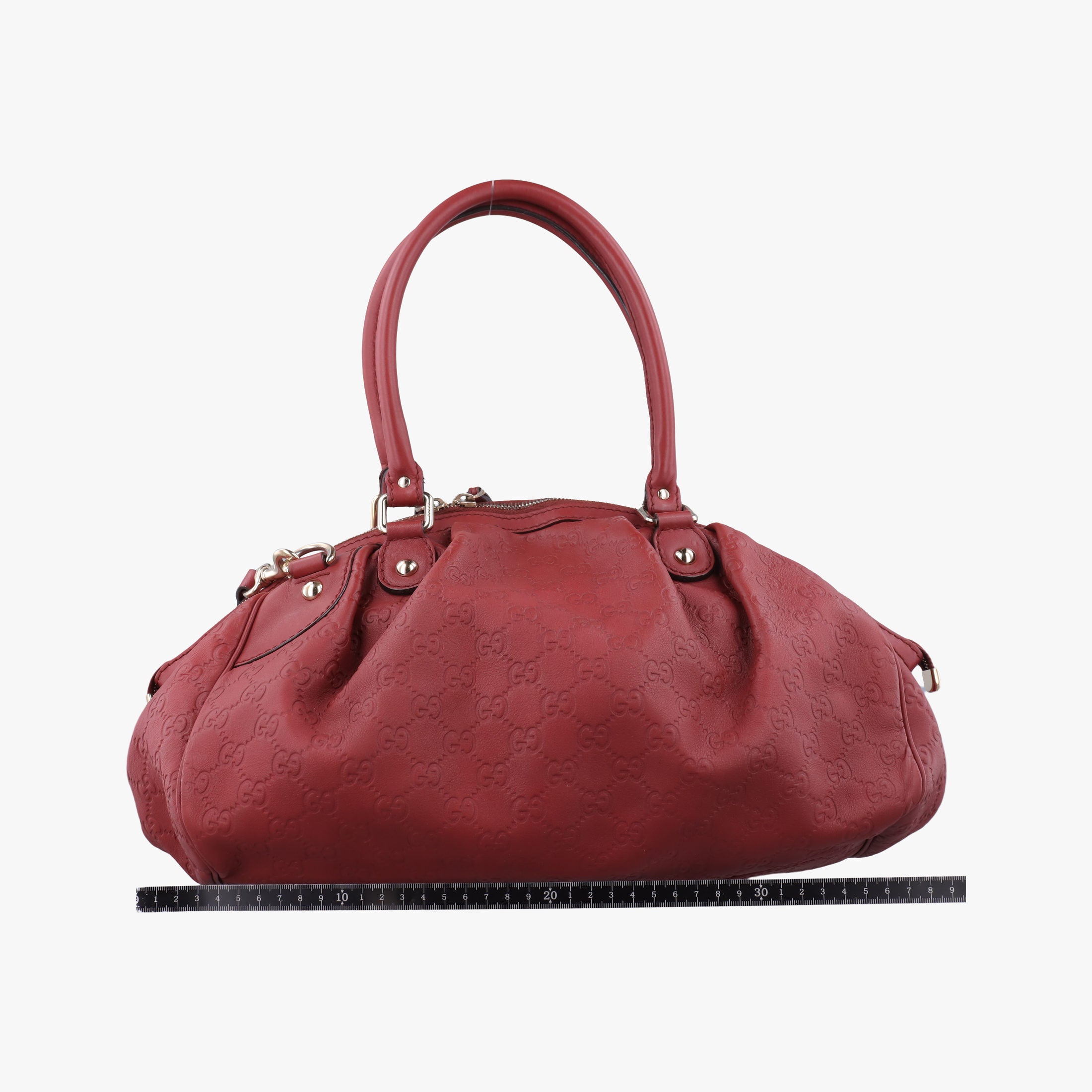 Pre-owned Gucci Sukey GUCCISSIMA Red Leather 223974 shoulderbag | stylenewstar