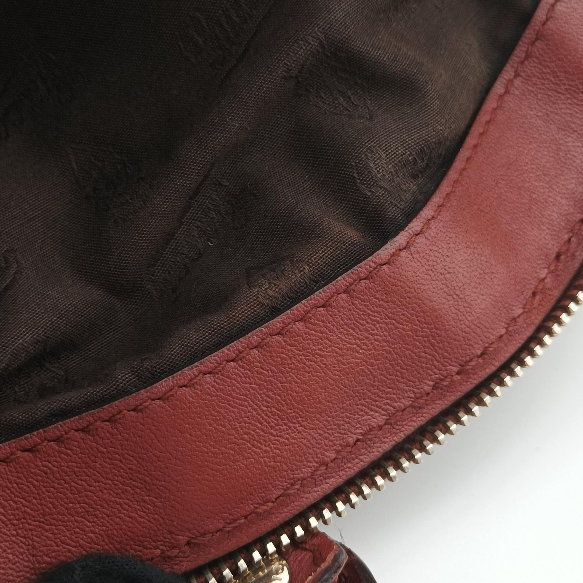 Pre-owned Gucci Sukey GUCCISSIMA Red Leather 223974 shoulderbag | stylenewstar