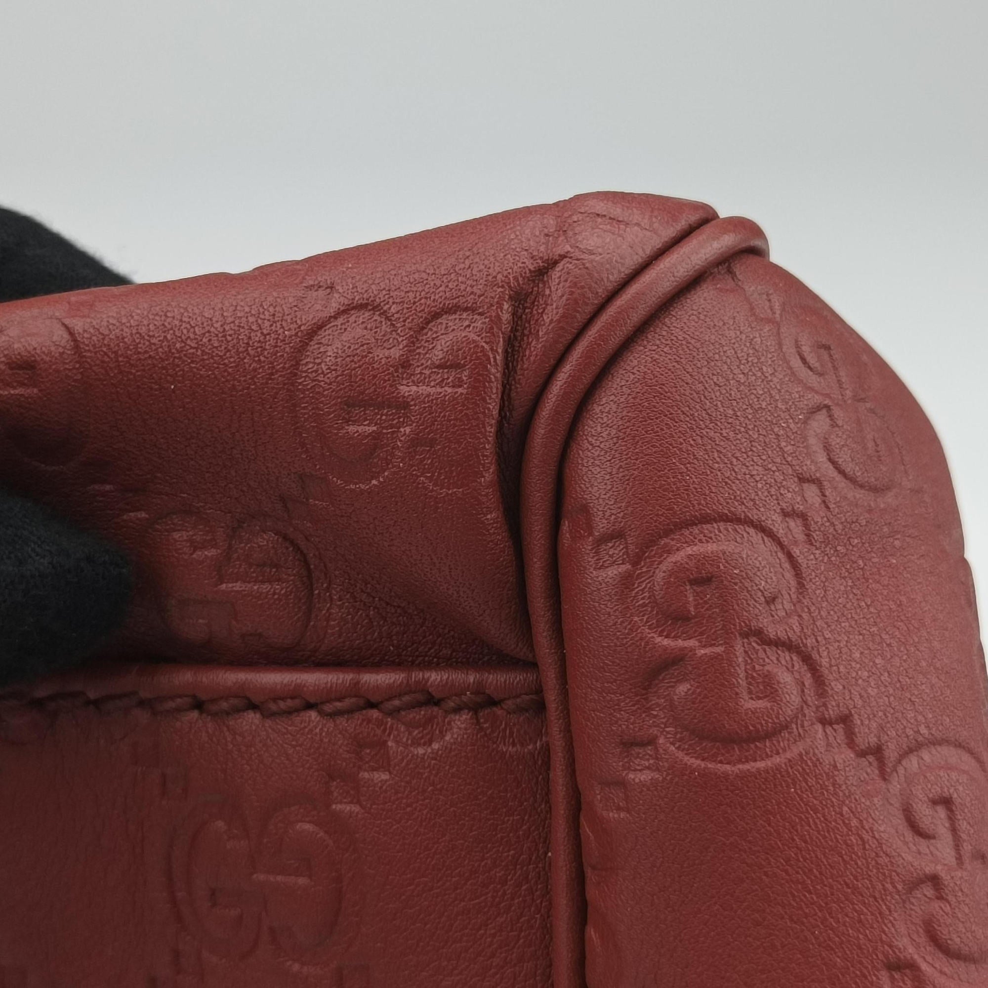 Pre-owned Gucci Sukey GUCCISSIMA Red Leather 223974 shoulderbag | stylenewstar