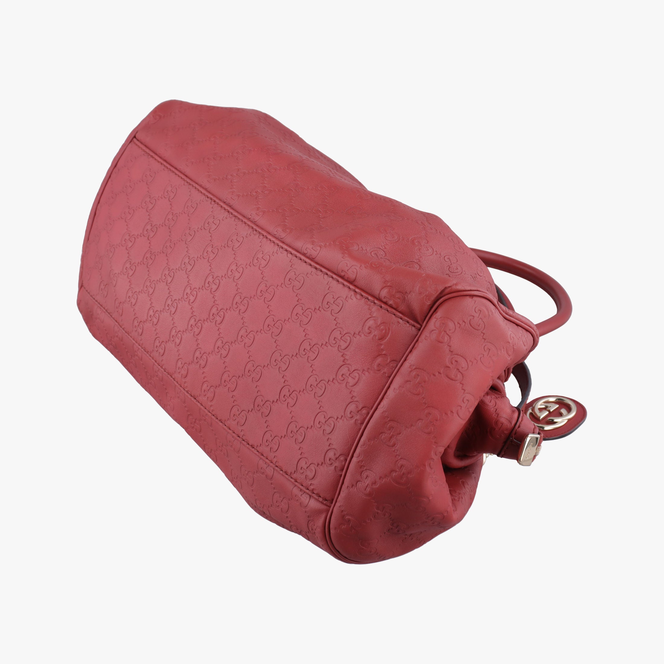 Pre-owned Gucci Sukey GUCCISSIMA Red Leather 223974 shoulderbag | stylenewstar