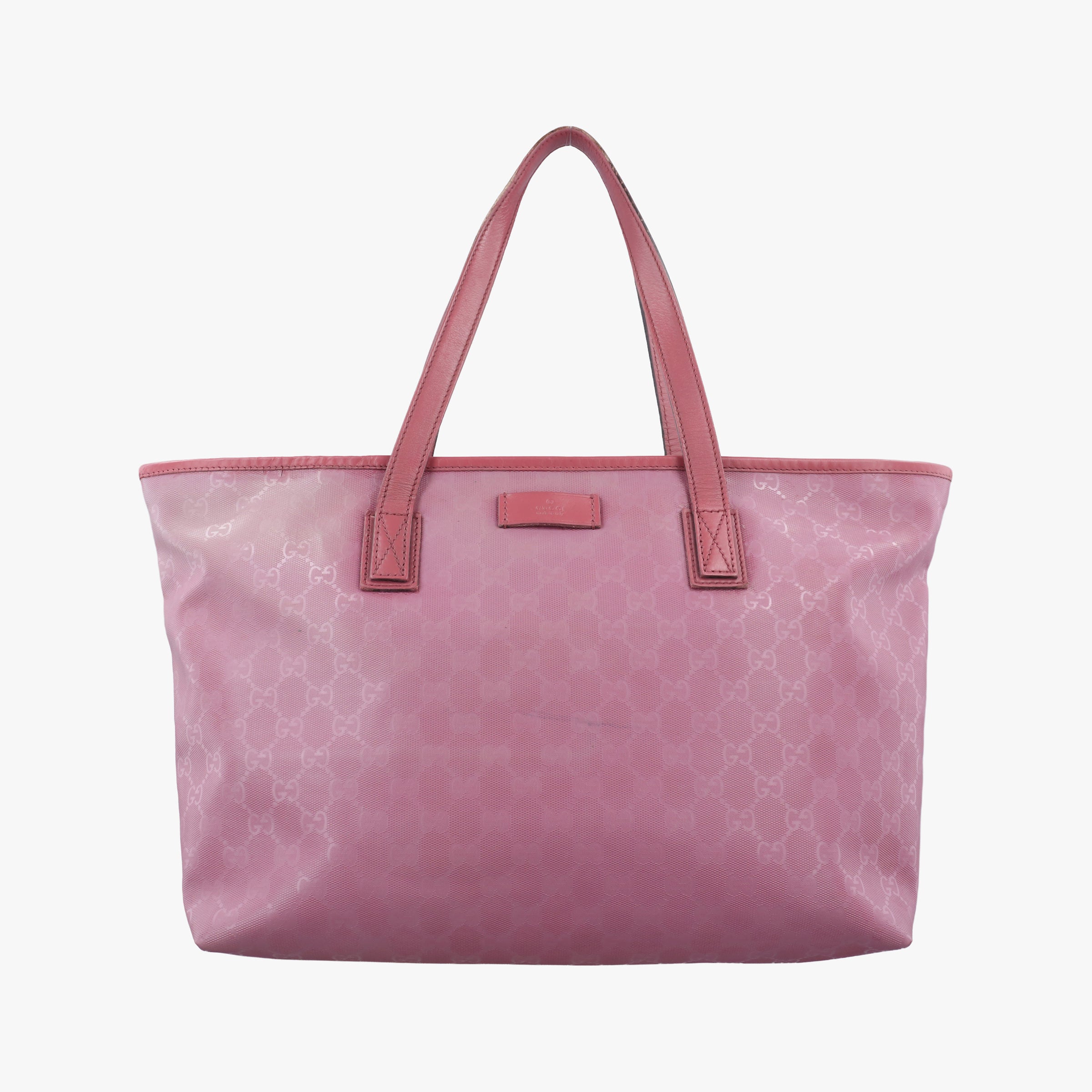 Pre-owned Gucci Guccissima Imprime Pink PVC coated canvas×Leather 211137 handbag | stylenewstar