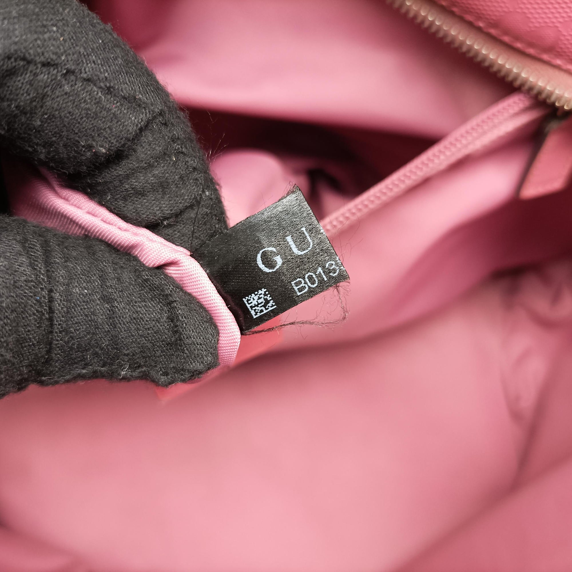 Pre-owned Gucci Guccissima Imprime Pink PVC coated canvas×Leather 211137 handbag | stylenewstar