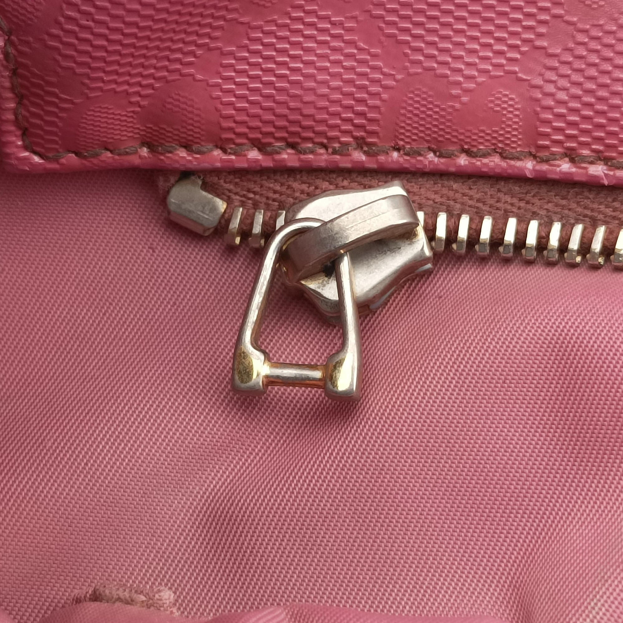 Pre-owned Gucci Guccissima Imprime Pink PVC coated canvas×Leather 211137 handbag | stylenewstar