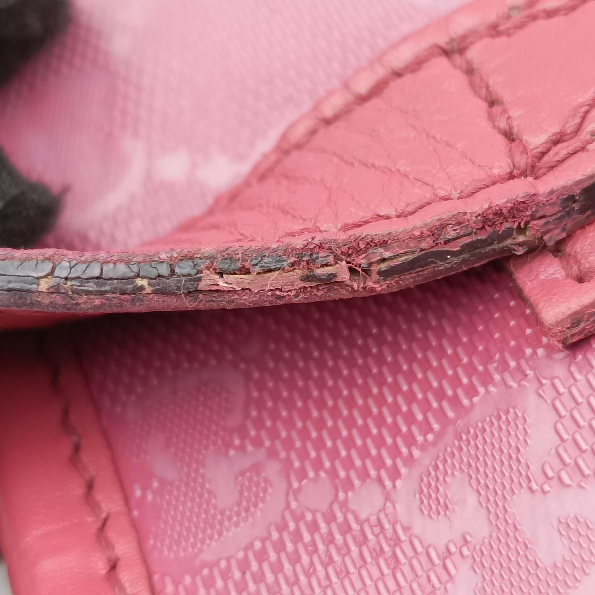Pre-owned Gucci Guccissima Imprime Pink PVC coated canvas×Leather 211137 handbag | stylenewstar