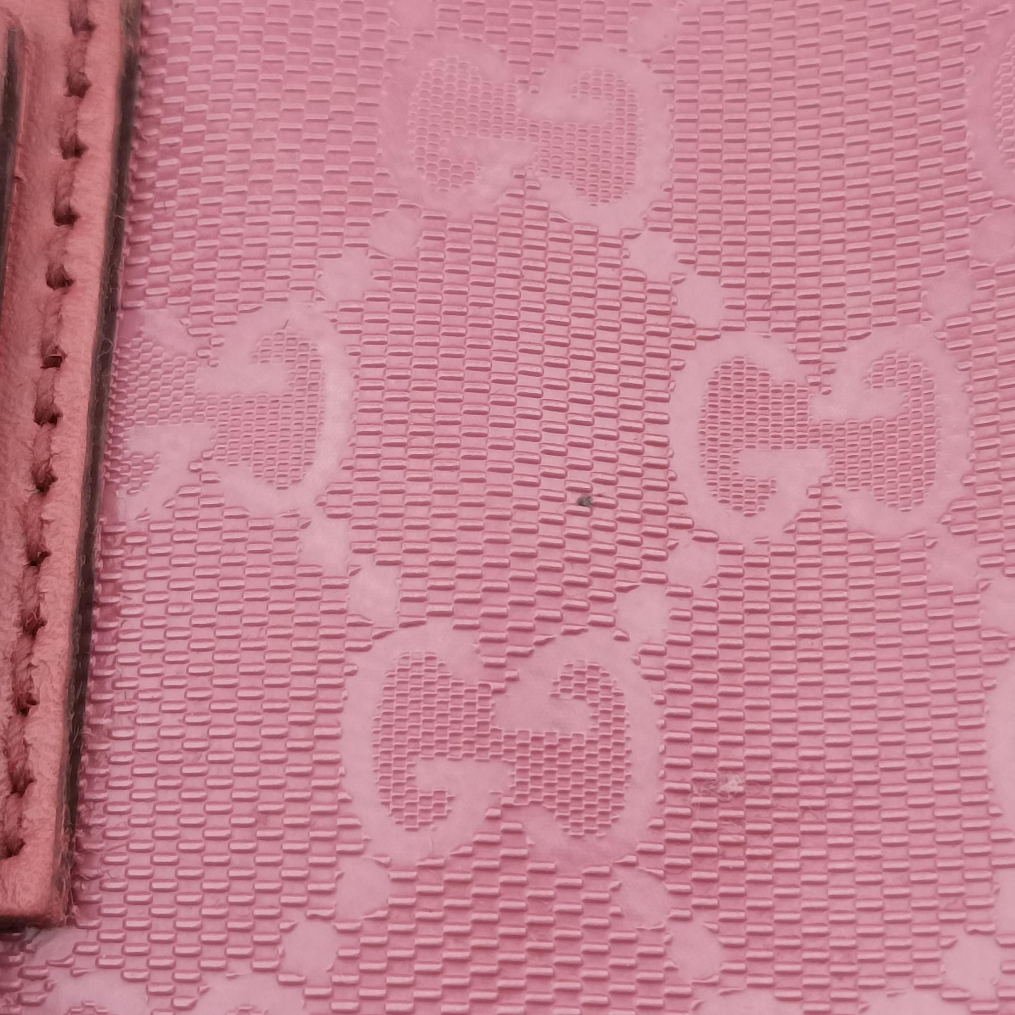 Pre-owned Gucci Guccissima Imprime Pink PVC coated canvas×Leather 211137 handbag | stylenewstar