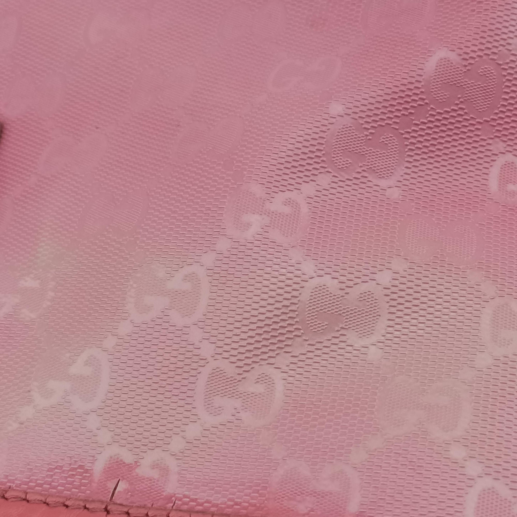 Pre-owned Gucci Guccissima Imprime Pink PVC coated canvas×Leather 211137 handbag | stylenewstar