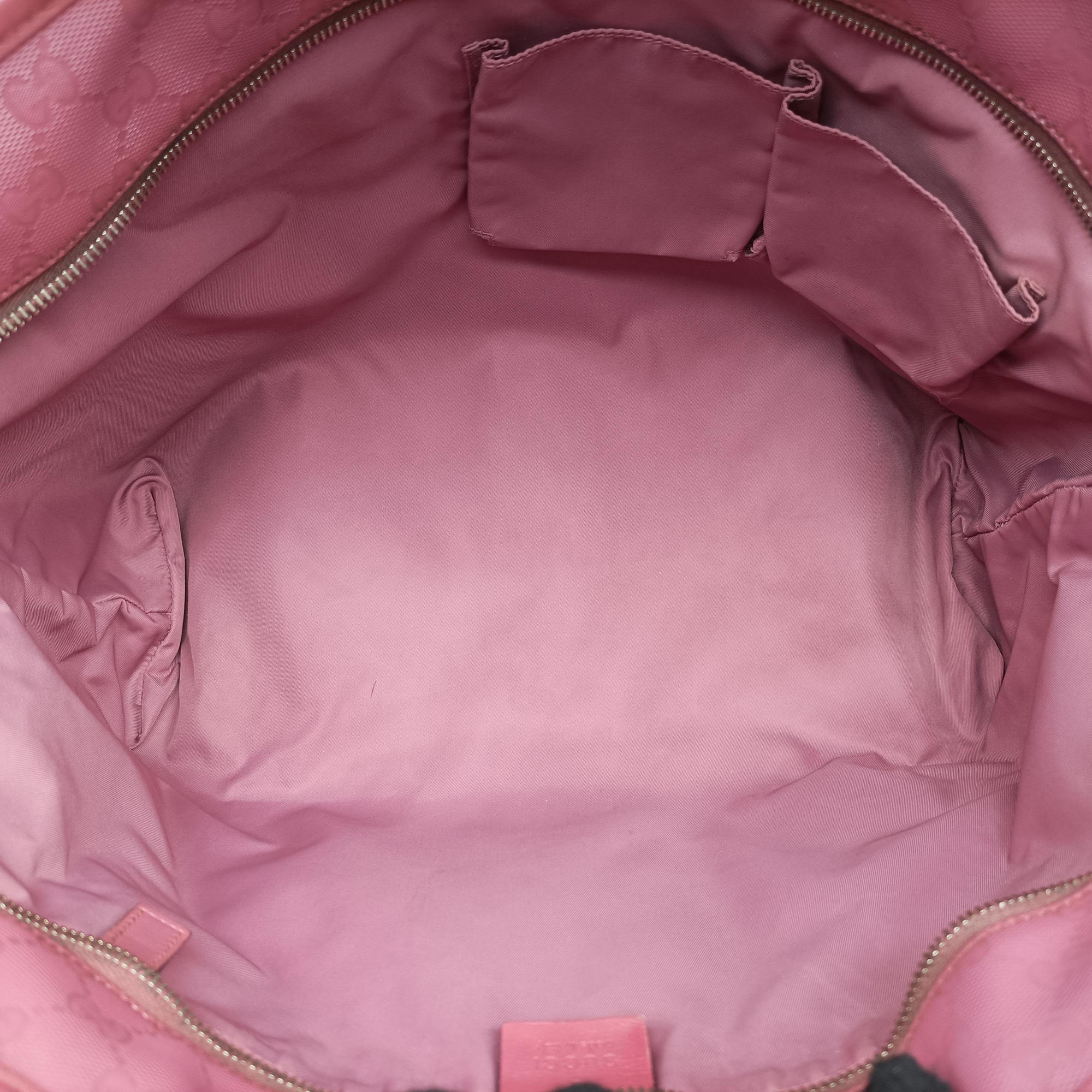 Pre-owned Gucci Guccissima Imprime Pink PVC coated canvas×Leather 211137 handbag | stylenewstar