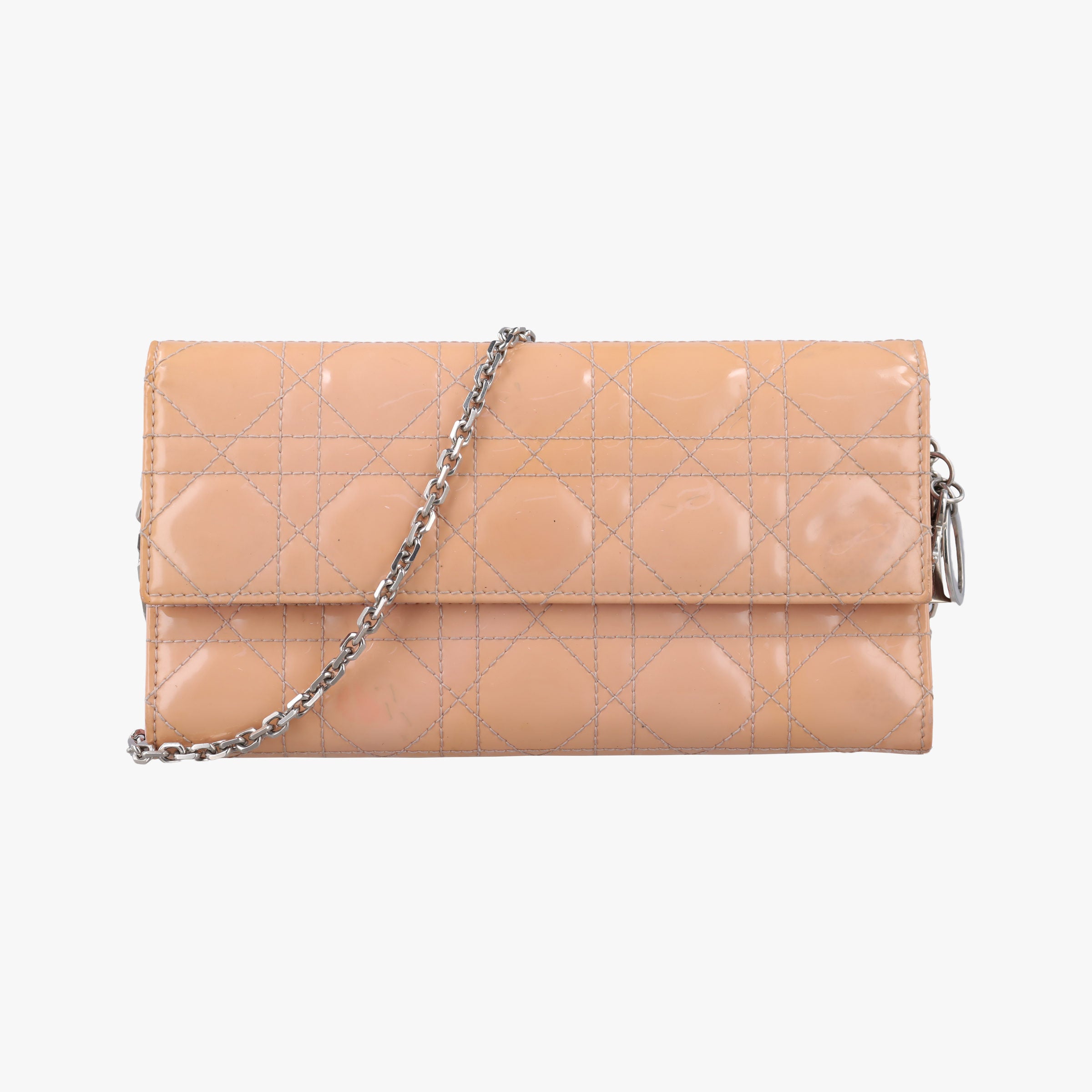 Pre-owned Christian Dior Lady Dior Cannage Yellow×Pink Patent  shoulderbag | stylenewstar