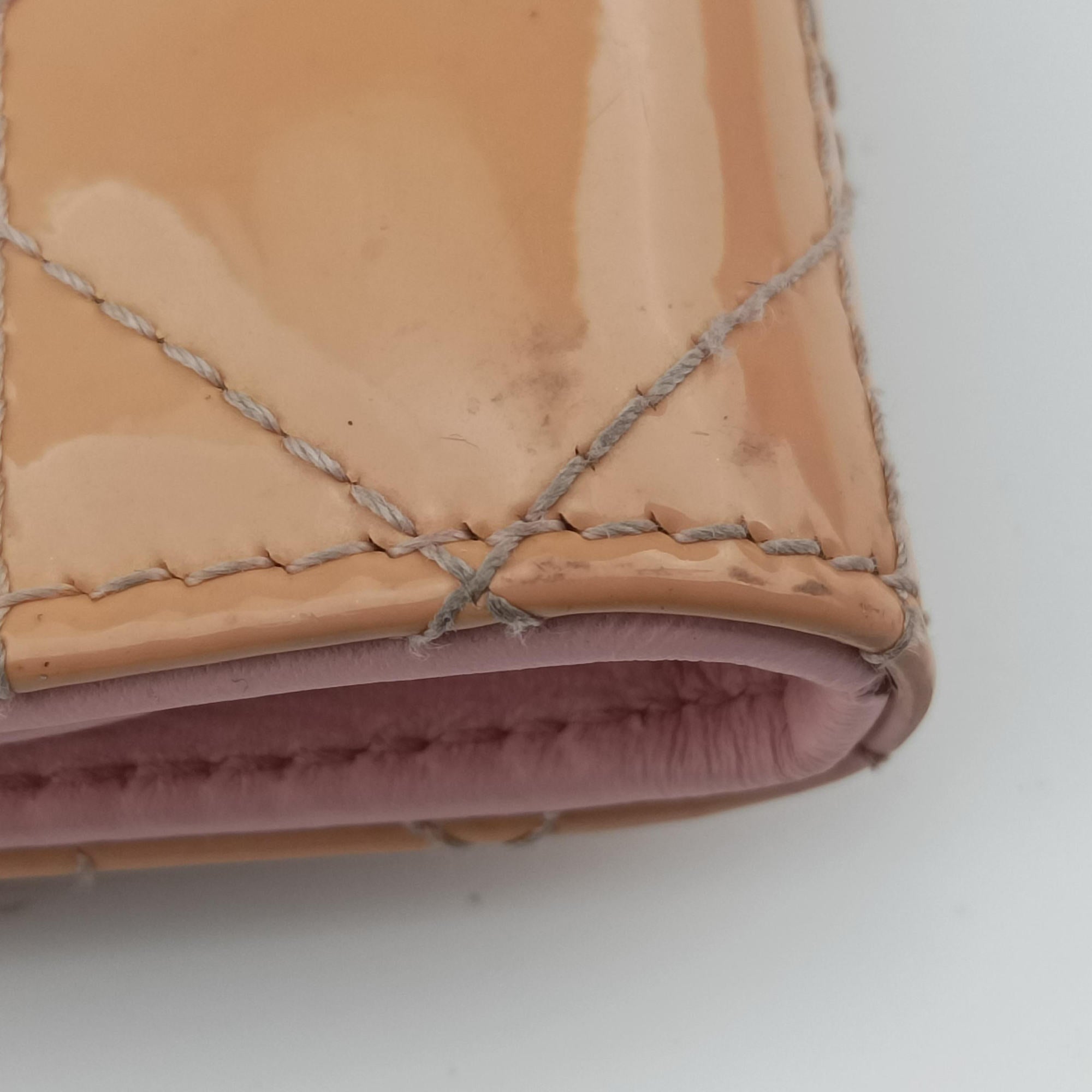 Pre-owned Christian Dior Lady Dior Cannage Yellow×Pink Patent  shoulderbag | stylenewstar