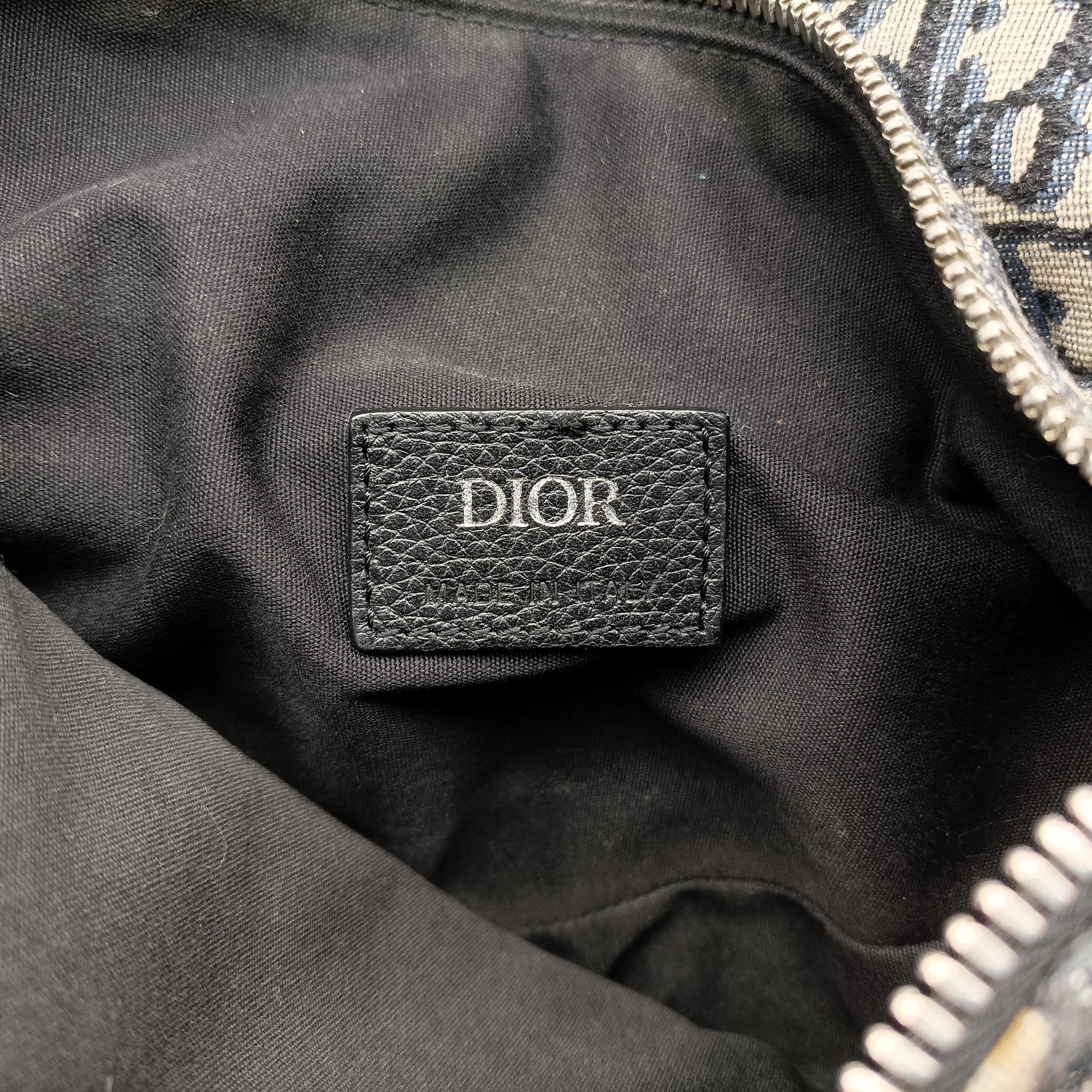 Pre-owned Christian Dior saddle Navy×Gray Jacquard×Leather  bum bag/waist bag | stylenewstar