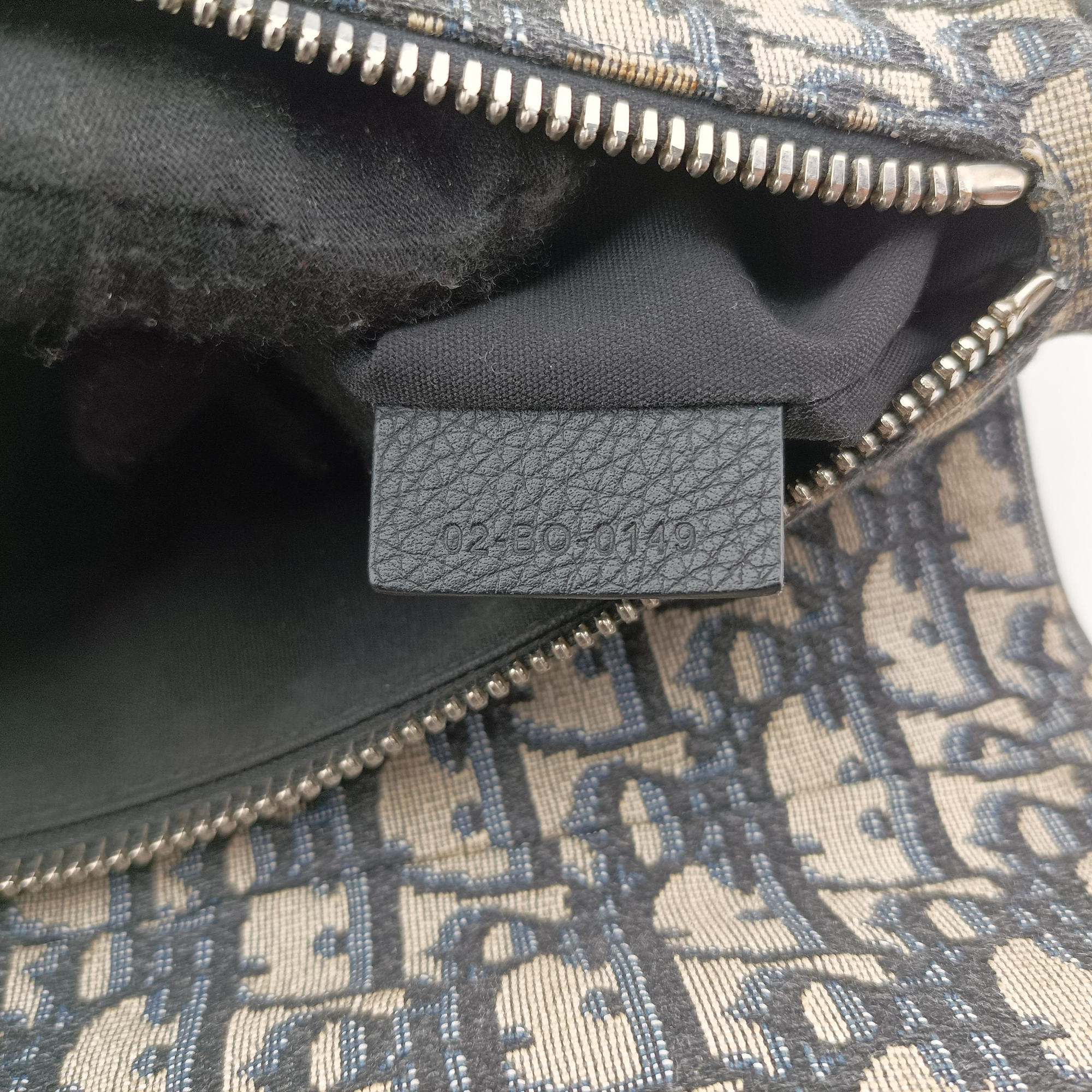 Pre-owned Christian Dior saddle Navy×Gray Jacquard×Leather  bum bag/waist bag | stylenewstar