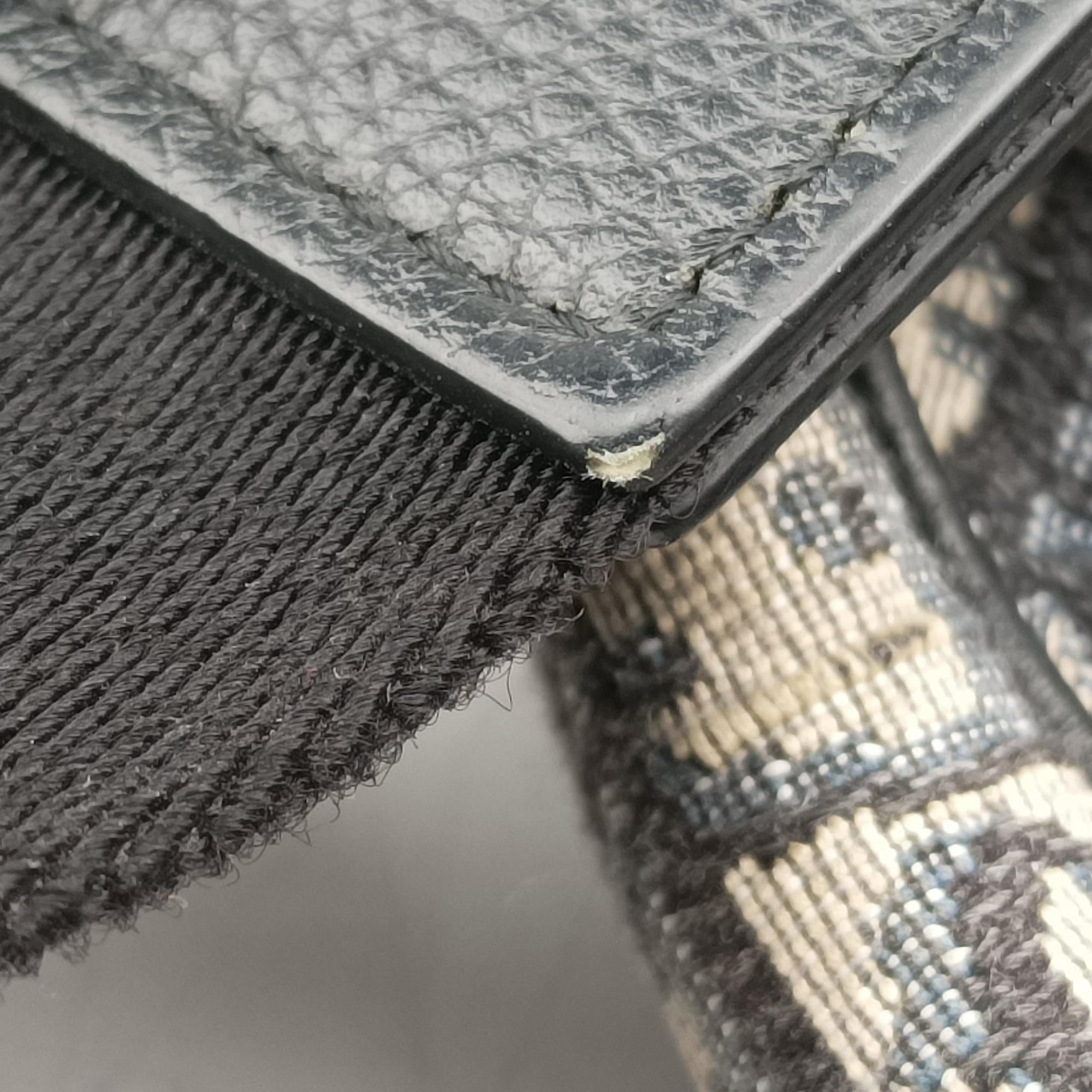 Pre-owned Christian Dior saddle Navy×Gray Jacquard×Leather  bum bag/waist bag | stylenewstar