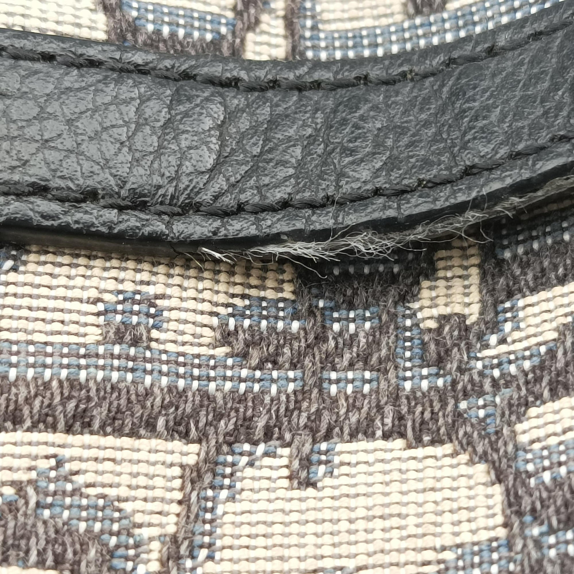 Pre-owned Christian Dior saddle Navy×Gray Jacquard×Leather  bum bag/waist bag | stylenewstar