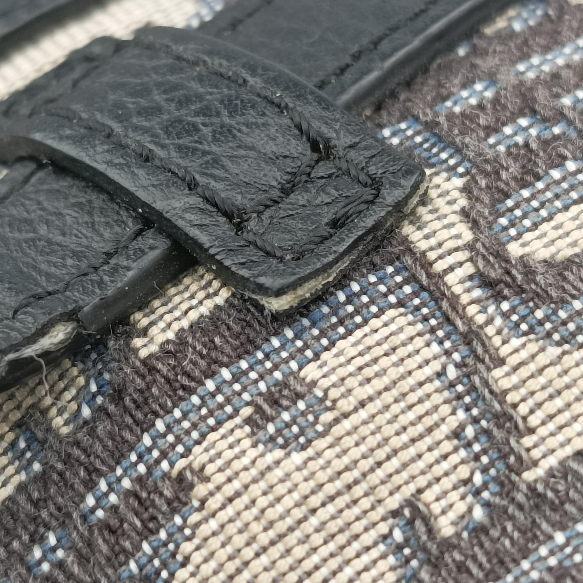 Pre-owned Christian Dior saddle Navy×Gray Jacquard×Leather  bum bag/waist bag | stylenewstar