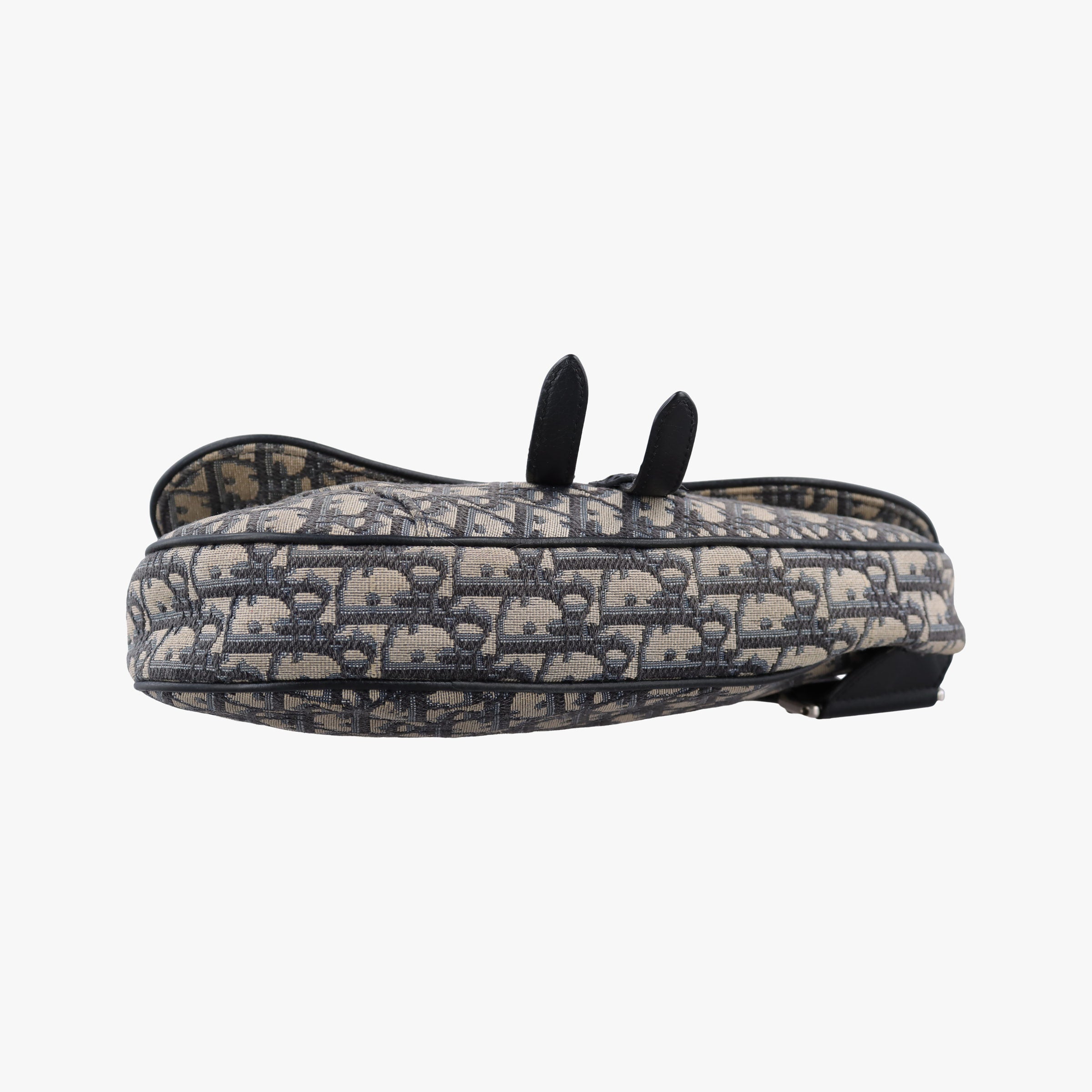 Pre-owned Christian Dior saddle Navy×Gray Jacquard×Leather  bum bag/waist bag | stylenewstar