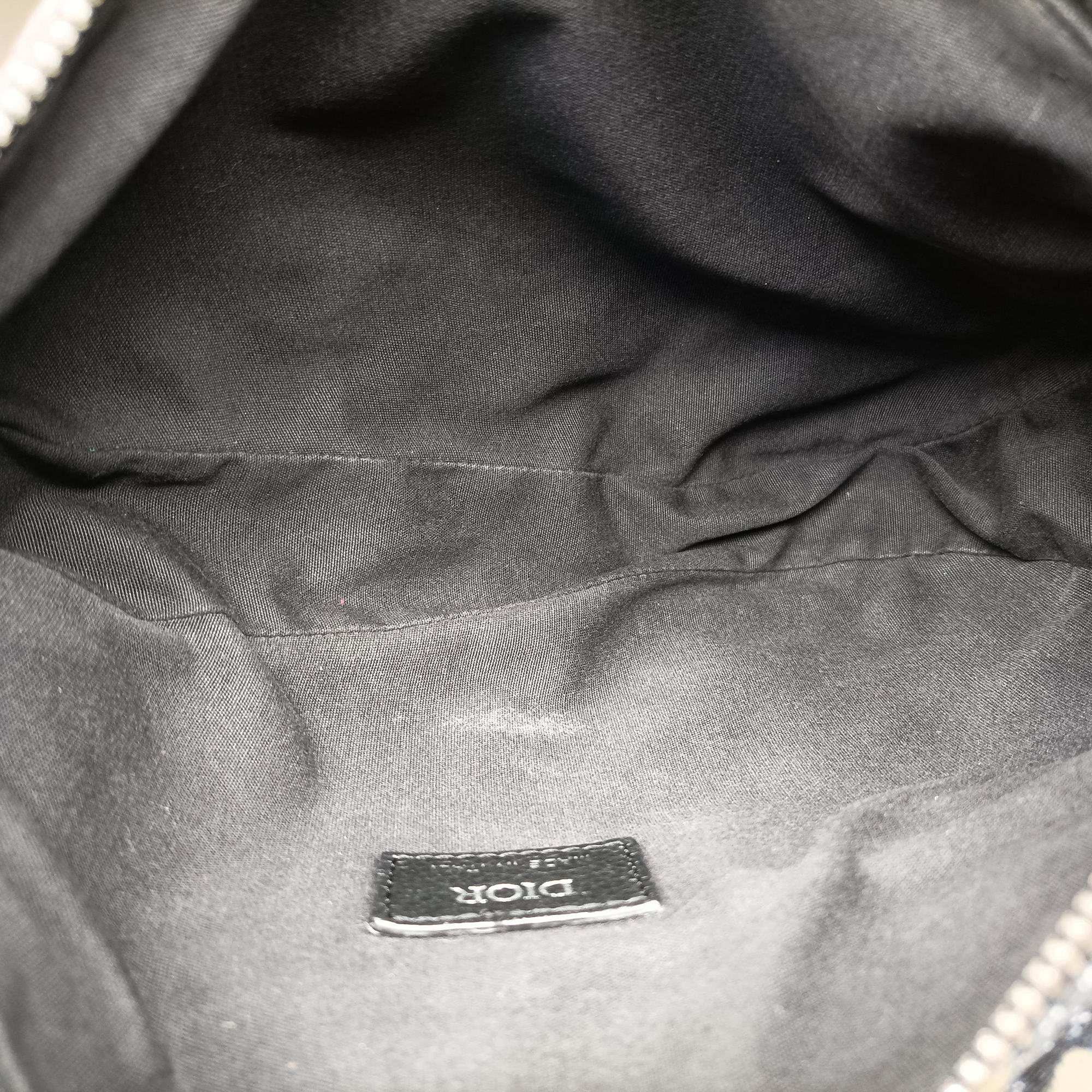 Pre-owned Christian Dior saddle Navy×Gray Jacquard×Leather  bum bag/waist bag | stylenewstar