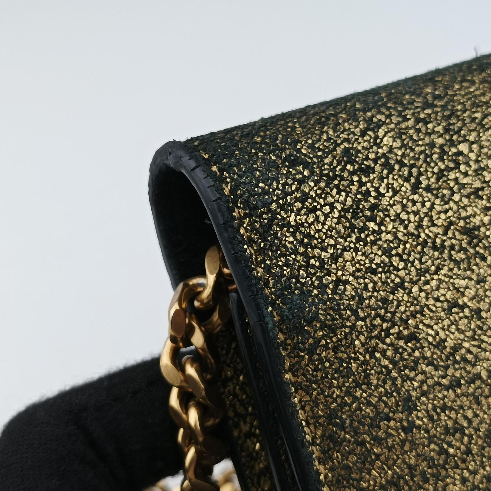 Pre-owned Yves Saint Laurent KATE Golden Leather 377829 shoulderbag | stylenewstar