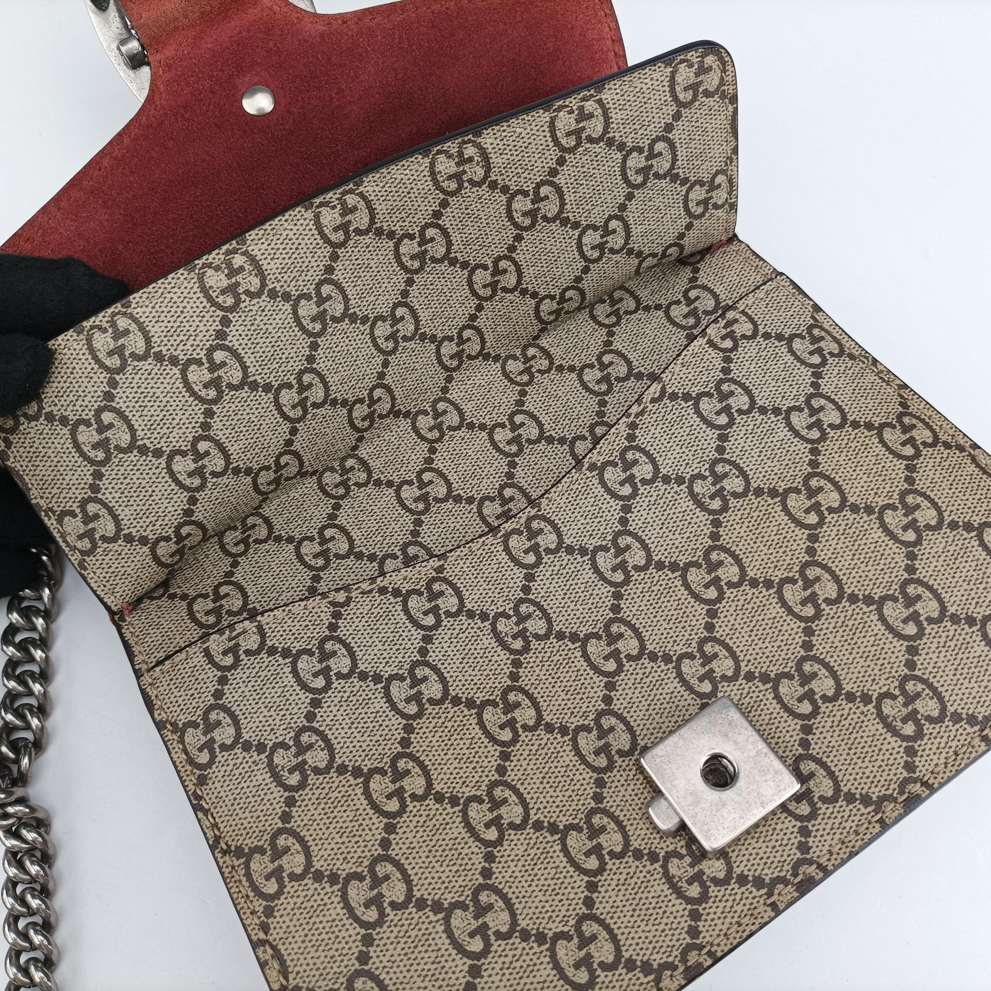 Secondhand Gucci Dionysus beige×red×multicolor PVC coated canvas × suede 421970 shoulderbag | stylenewstar