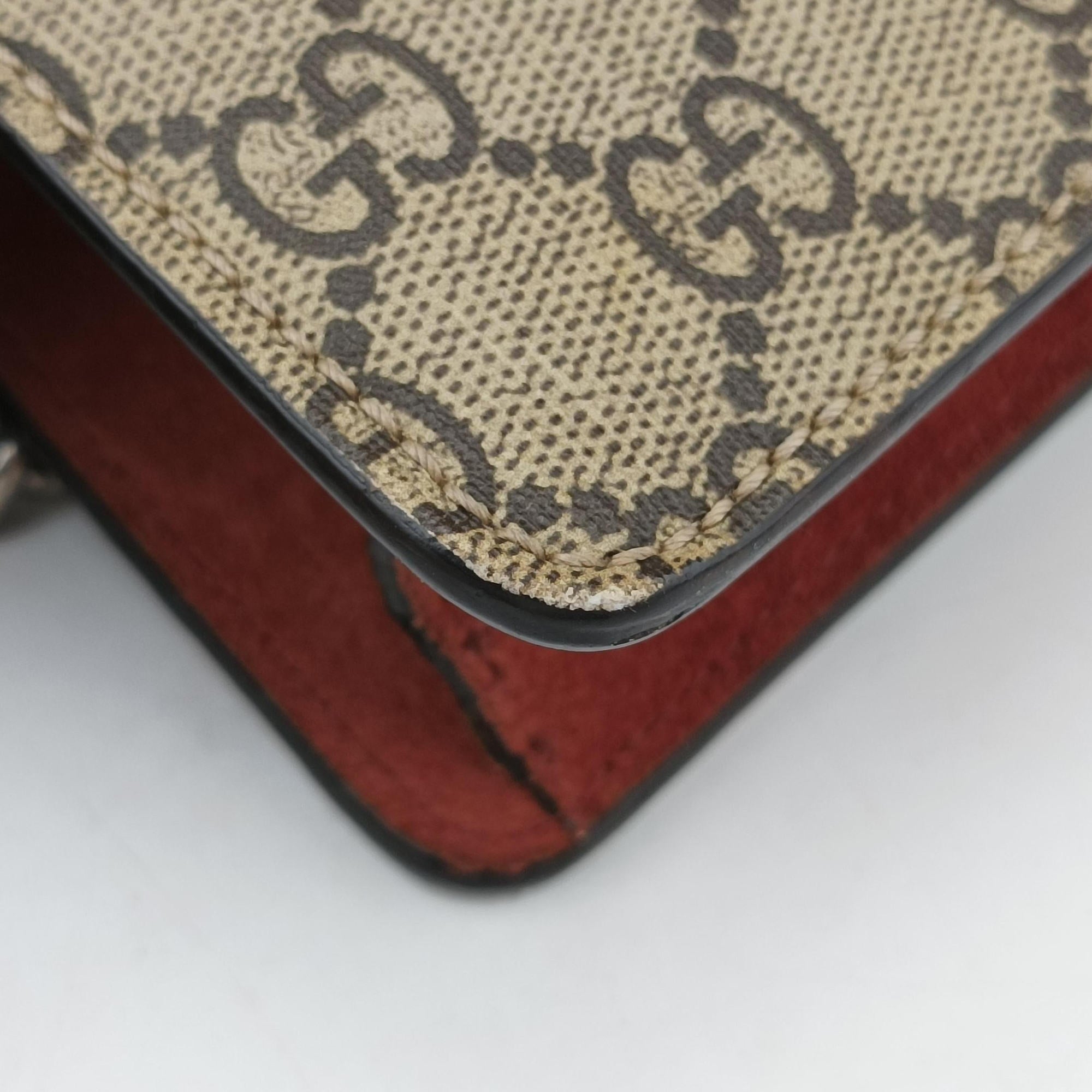 Secondhand Gucci Dionysus beige×red×multicolor PVC coated canvas × suede 421970 shoulderbag | stylenewstar