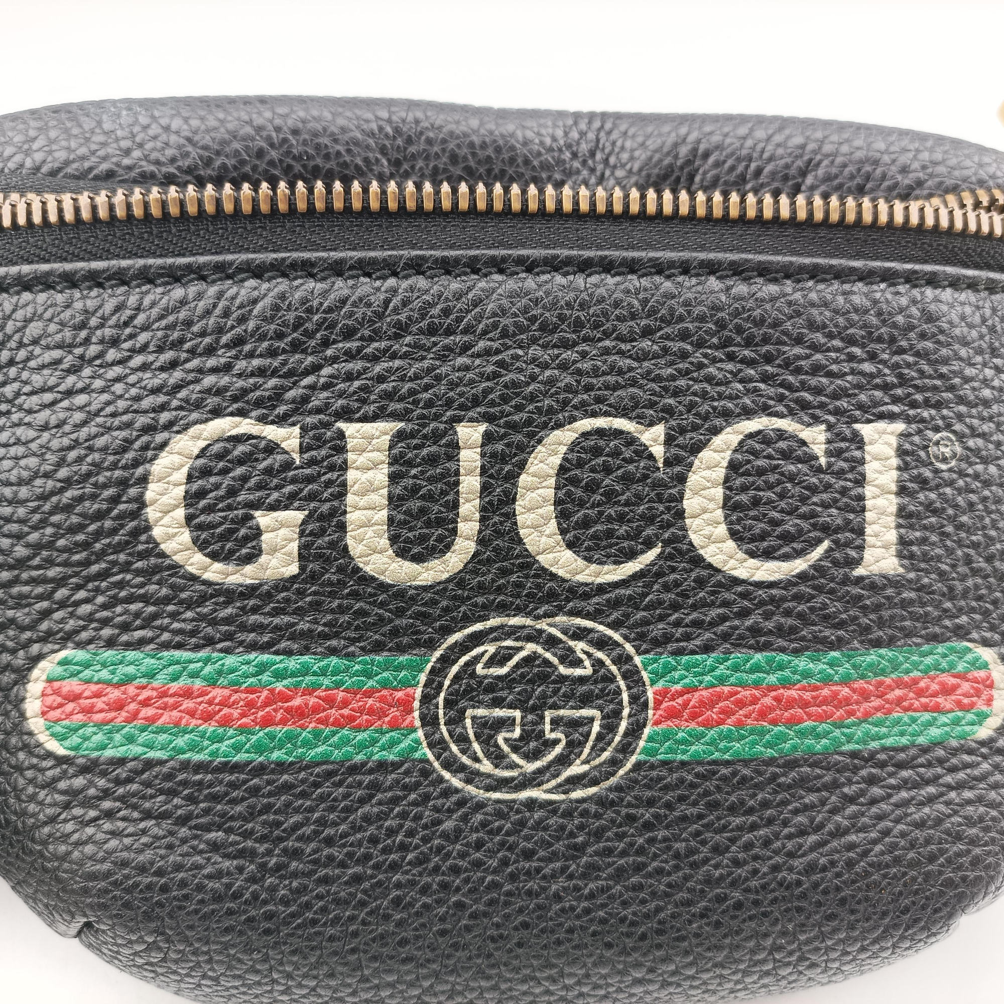 Vintage Gucci Gucci print Black Leather 527792 bum bag/waist bag | stylenewstar