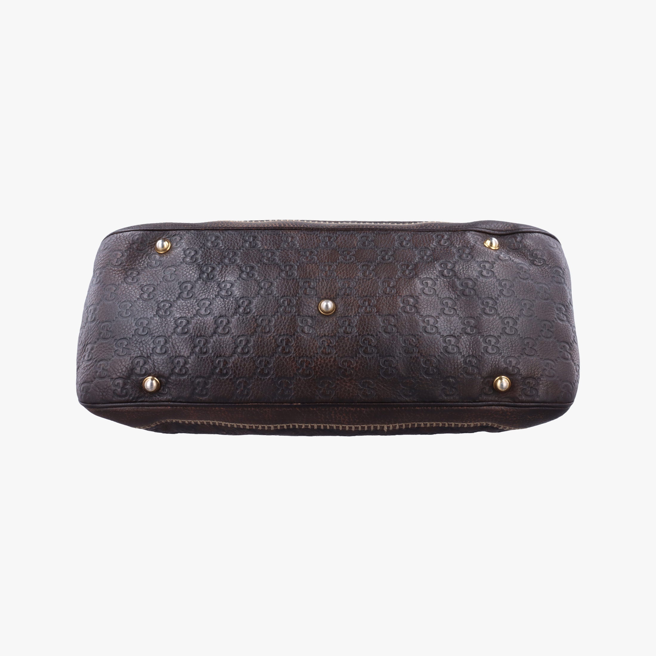 Pre-owned Gucci Guccissima New Pelham horsebit Brown leather 223956 handbag | stylenewstar