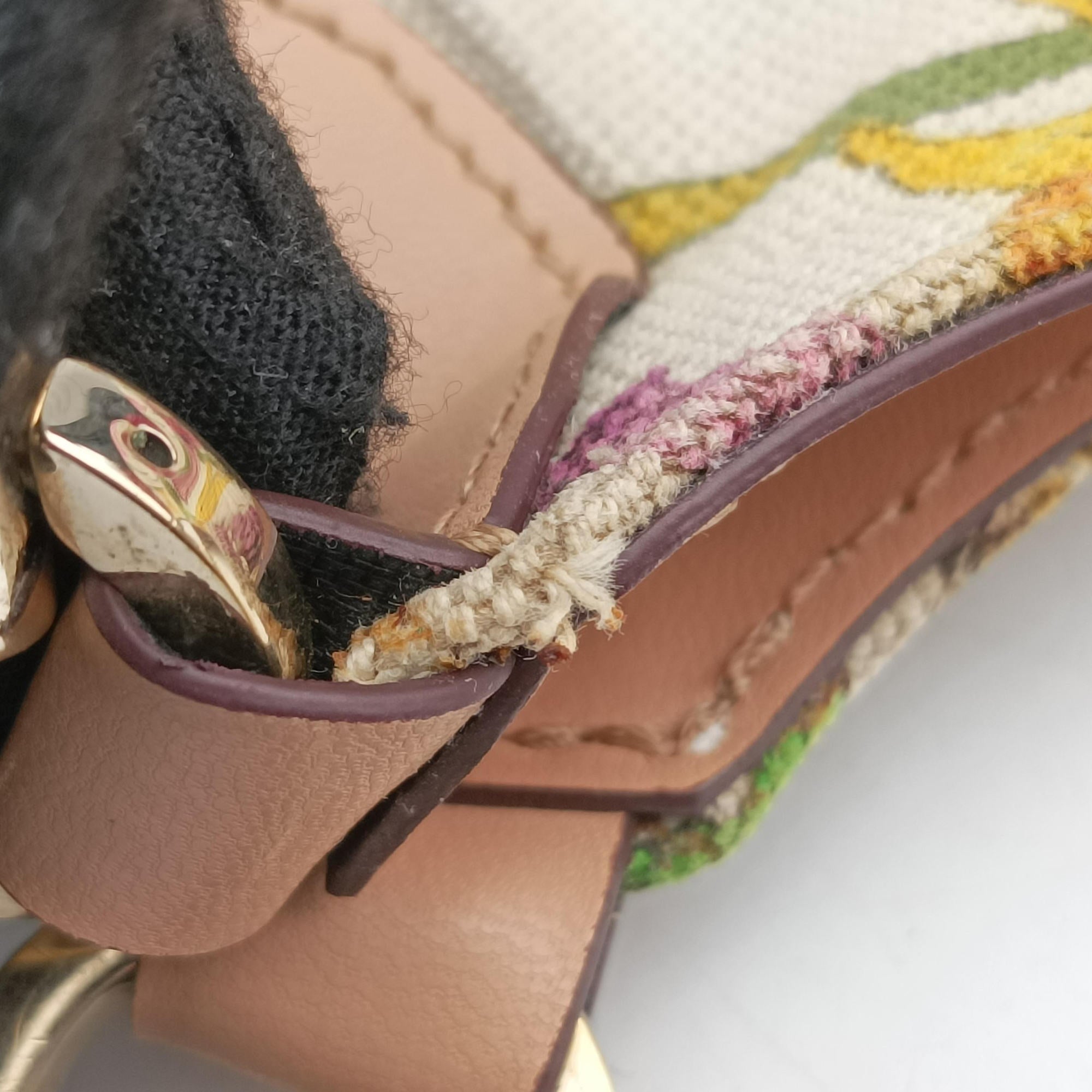 Pre-owned Gucci Bamboo Floral White×Multicolour Canvas×Leather 140203 handbag | stylenewstar