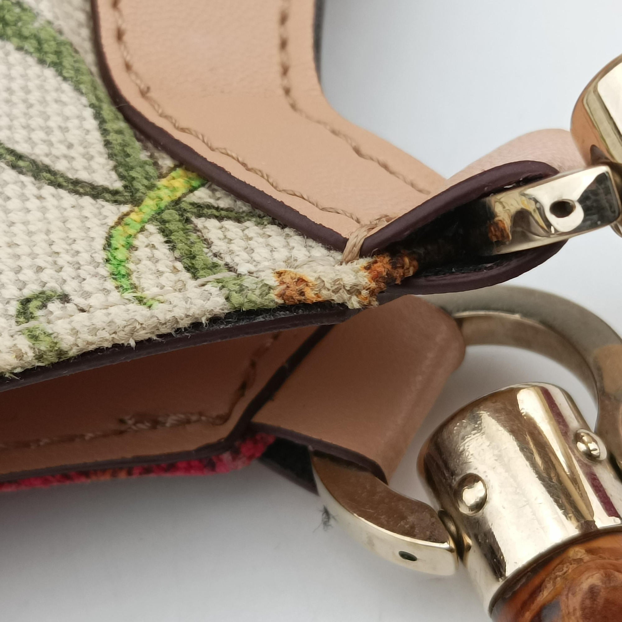 Pre-owned Gucci Bamboo Floral White×Multicolour Canvas×Leather 140203 handbag | stylenewstar