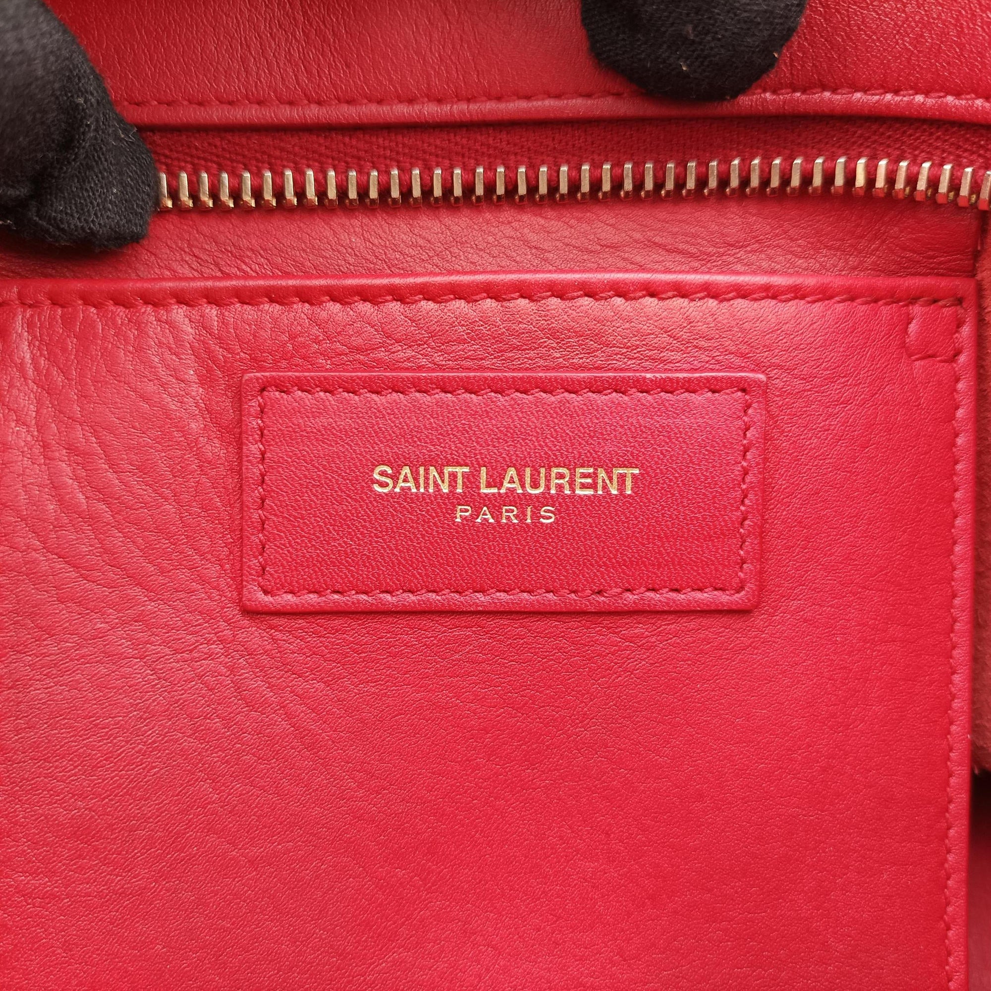 Pre-owned Yves Saint Laurent Y Ligne Petit Cabas Red Leather 311210 shoulderbag | stylenewstar