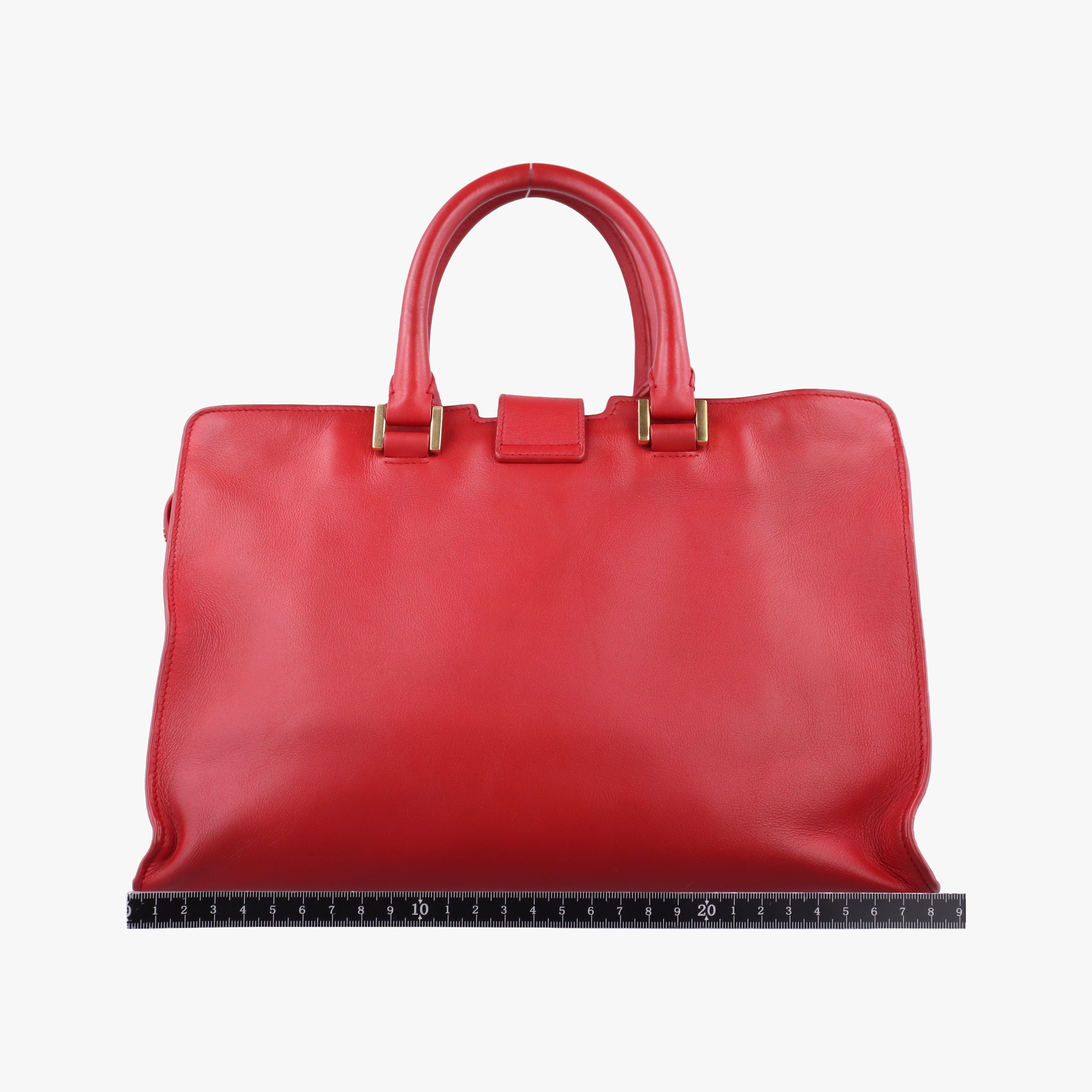 Pre-owned Yves Saint Laurent Y Ligne Petit Cabas Red Leather 311210 shoulderbag | stylenewstar