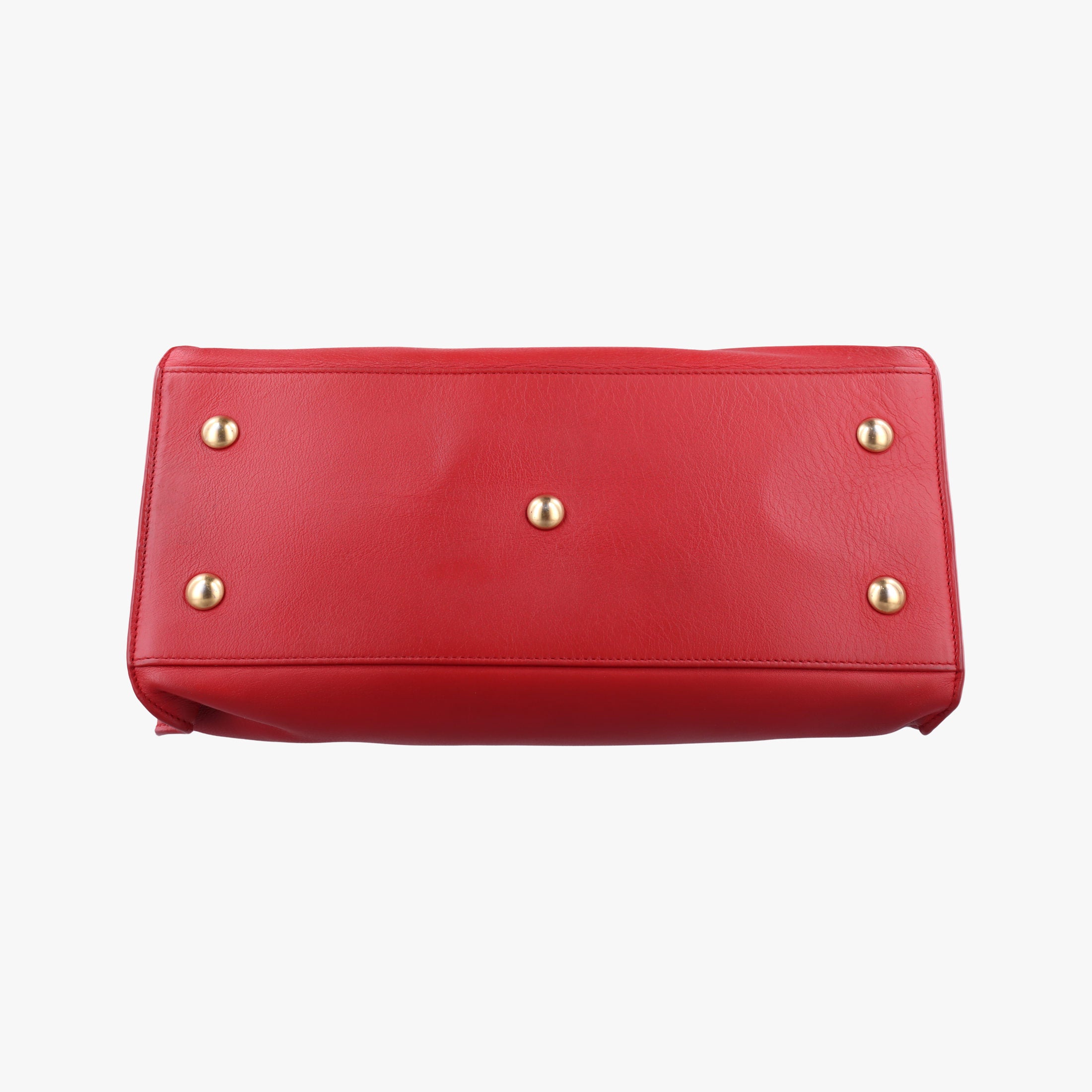 Pre-owned Yves Saint Laurent Y Ligne Petit Cabas Red Leather 311210 shoulderbag | stylenewstar