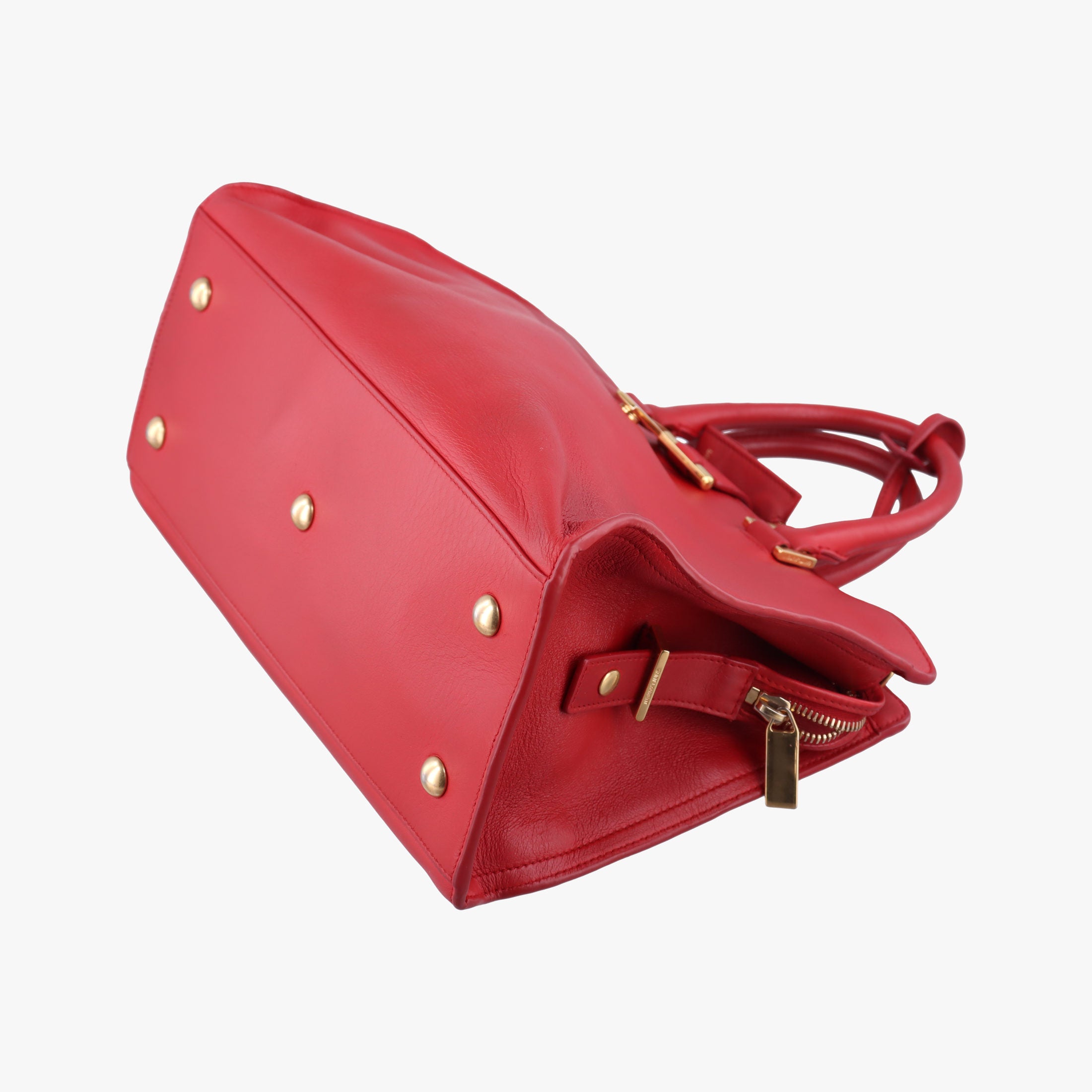 Pre-owned Yves Saint Laurent Y Ligne Petit Cabas Red Leather 311210 shoulderbag | stylenewstar