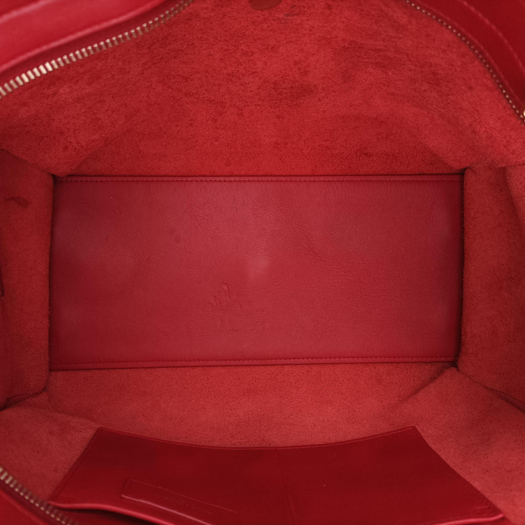 Pre-owned Yves Saint Laurent Y Ligne Petit Cabas Red Leather 311210 shoulderbag | stylenewstar