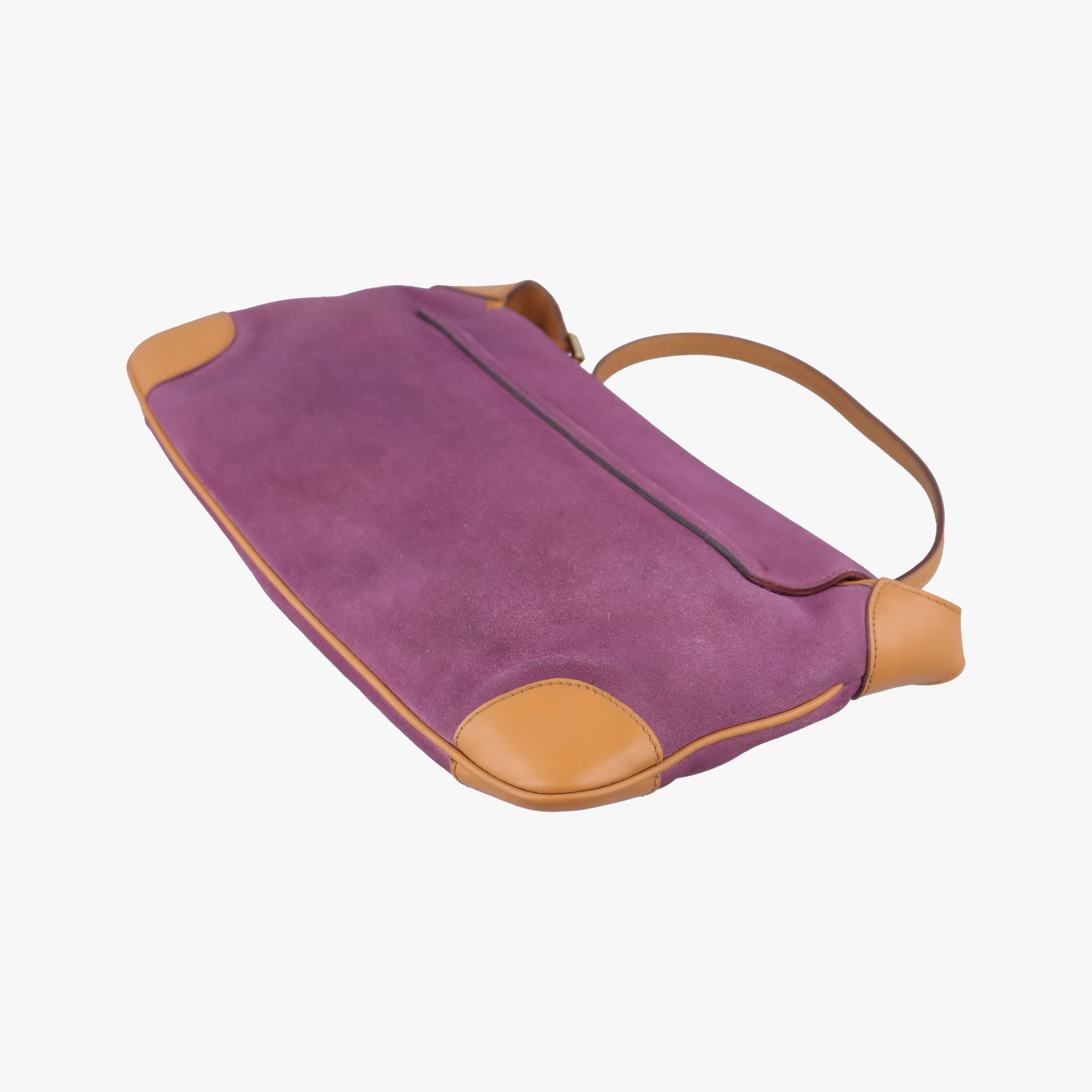 Pre-owned Gucci tiger head purplexbeige Suedexleather 001·41 handbag | stylenewstar