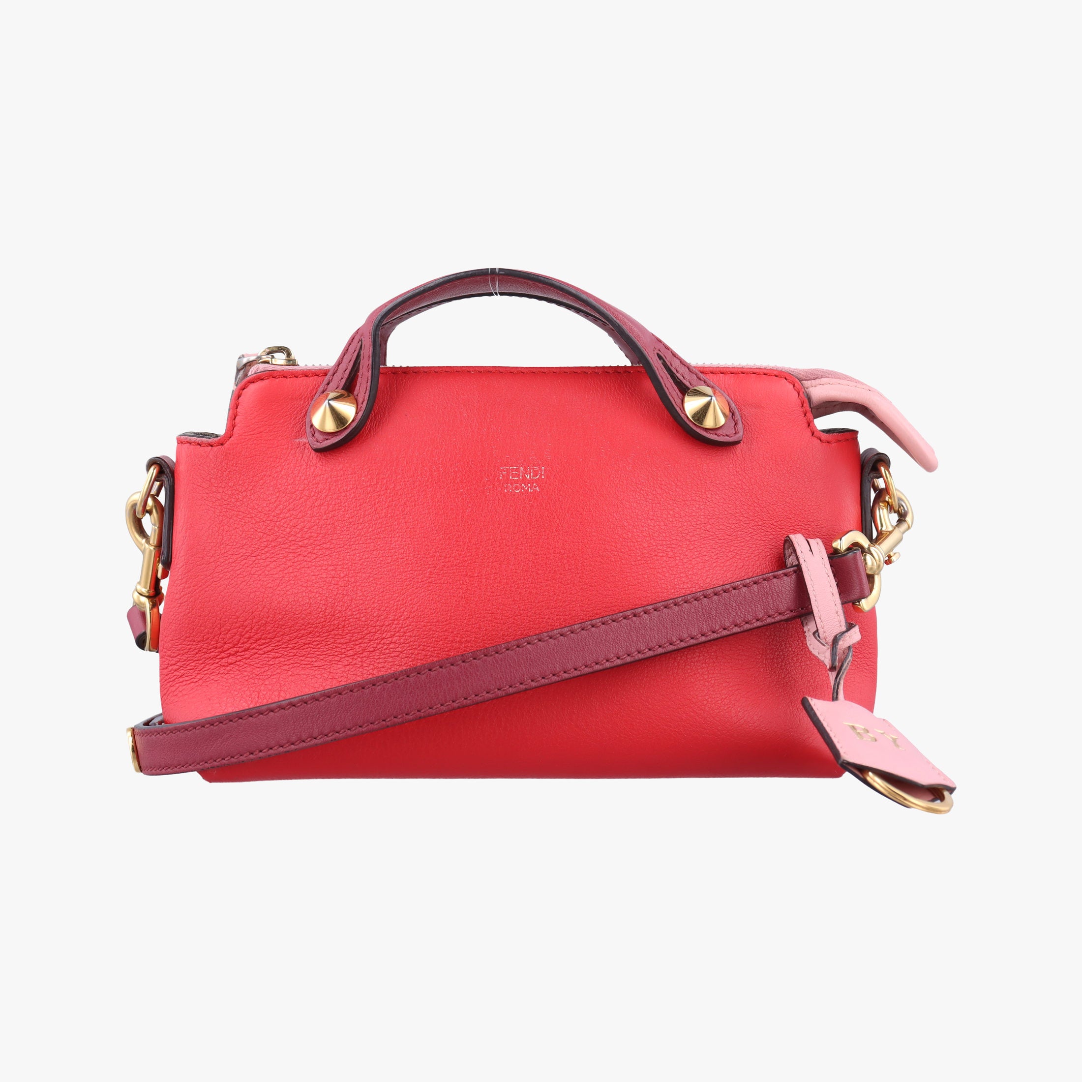 Pre-owned Fendi By the Way Red×pink Leather 8BL135 shoulderbag | stylenewstar