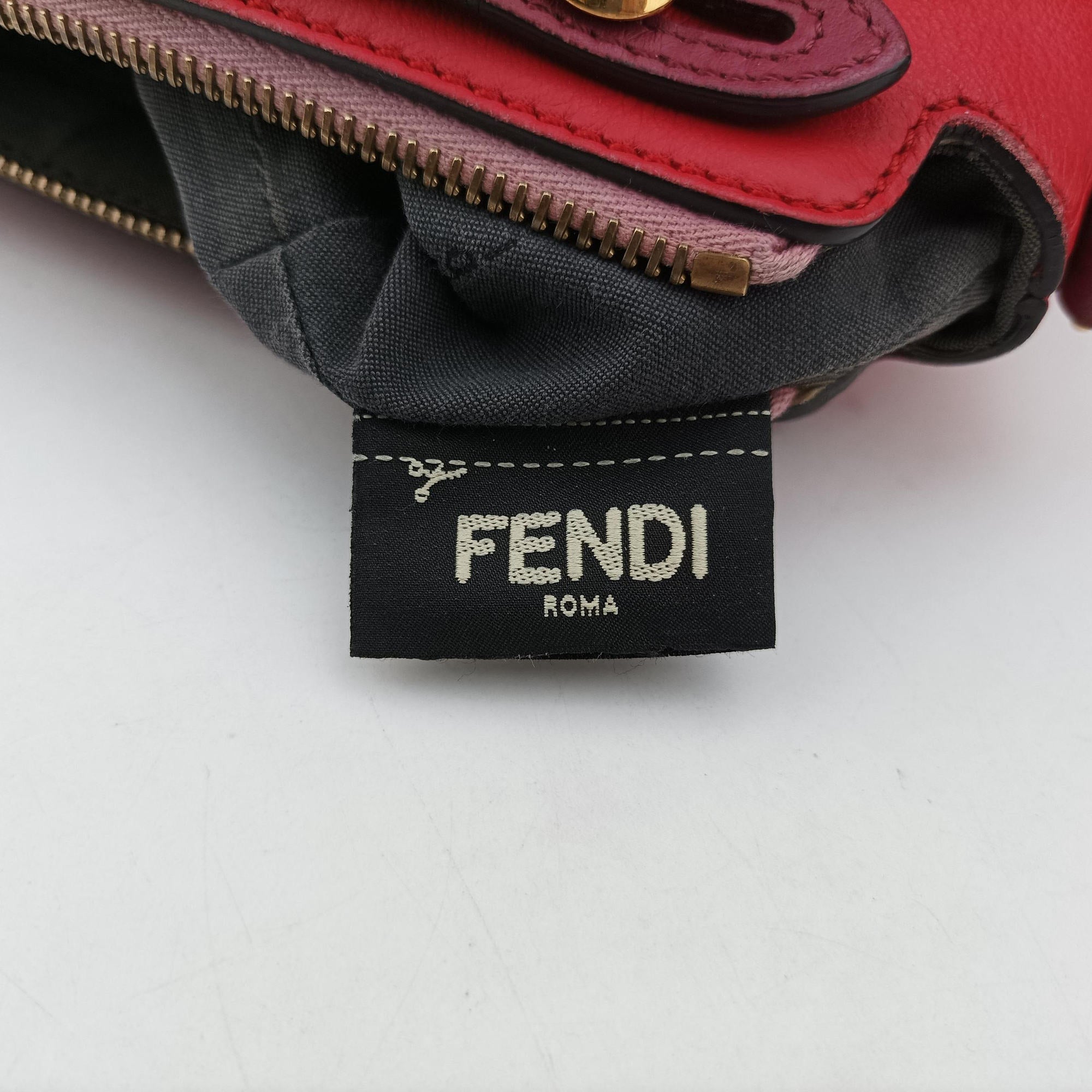 Pre-owned Fendi By the Way Red×pink Leather 8BL135 shoulderbag | stylenewstar