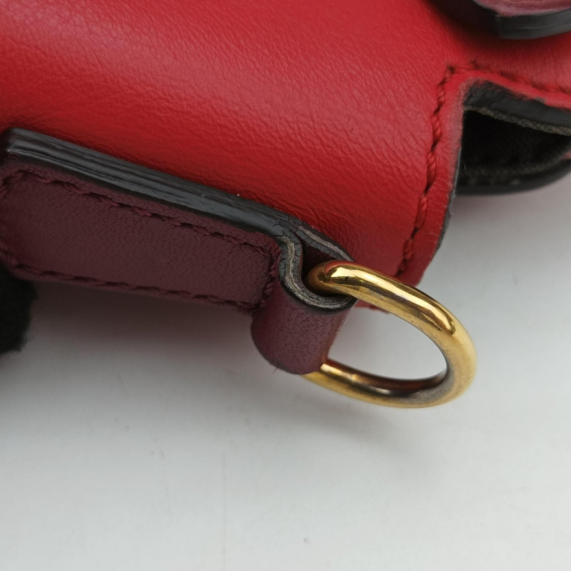 Pre-owned Fendi By the Way Red×pink Leather 8BL135 shoulderbag | stylenewstar