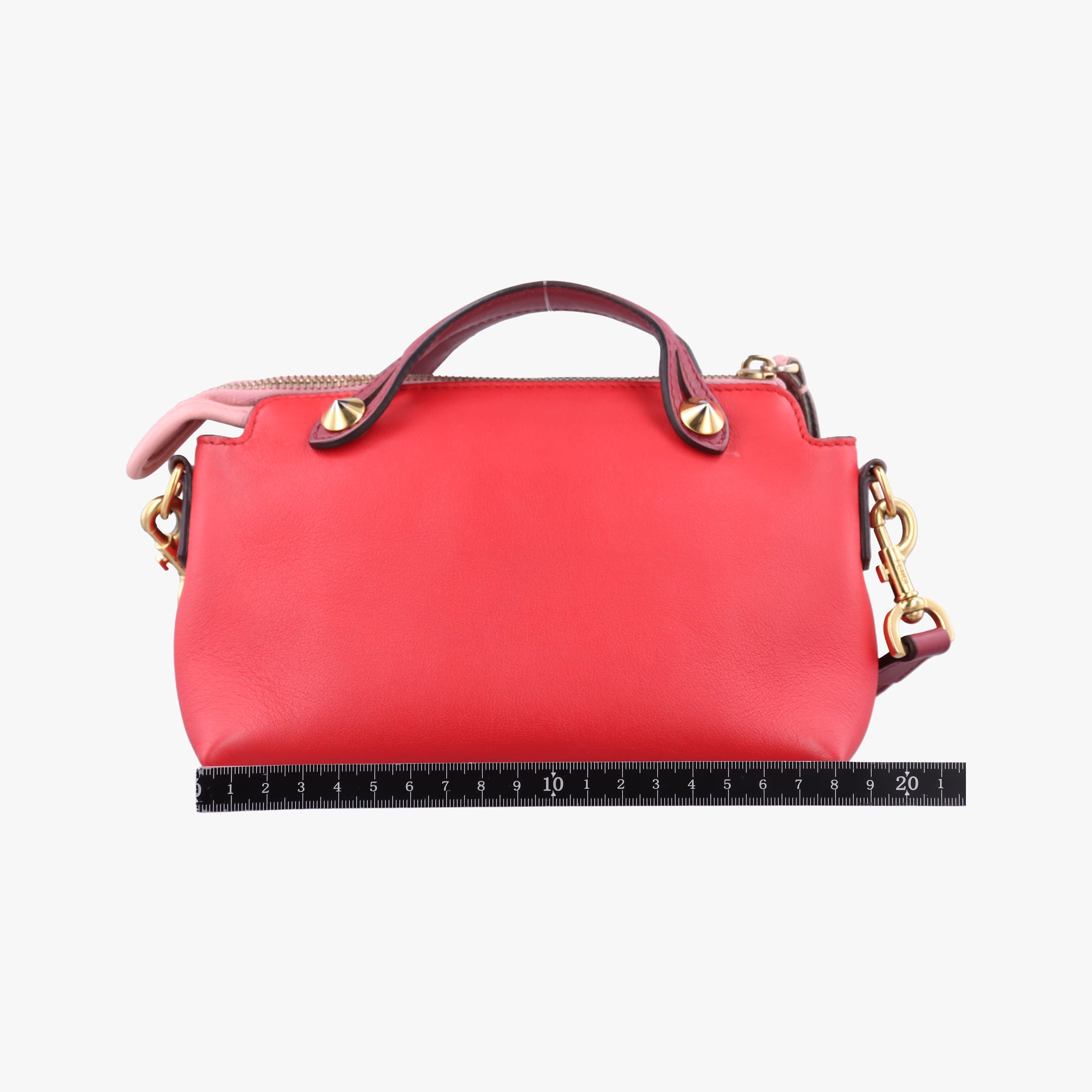 Pre-owned Fendi By the Way Red×pink Leather 8BL135 shoulderbag | stylenewstar