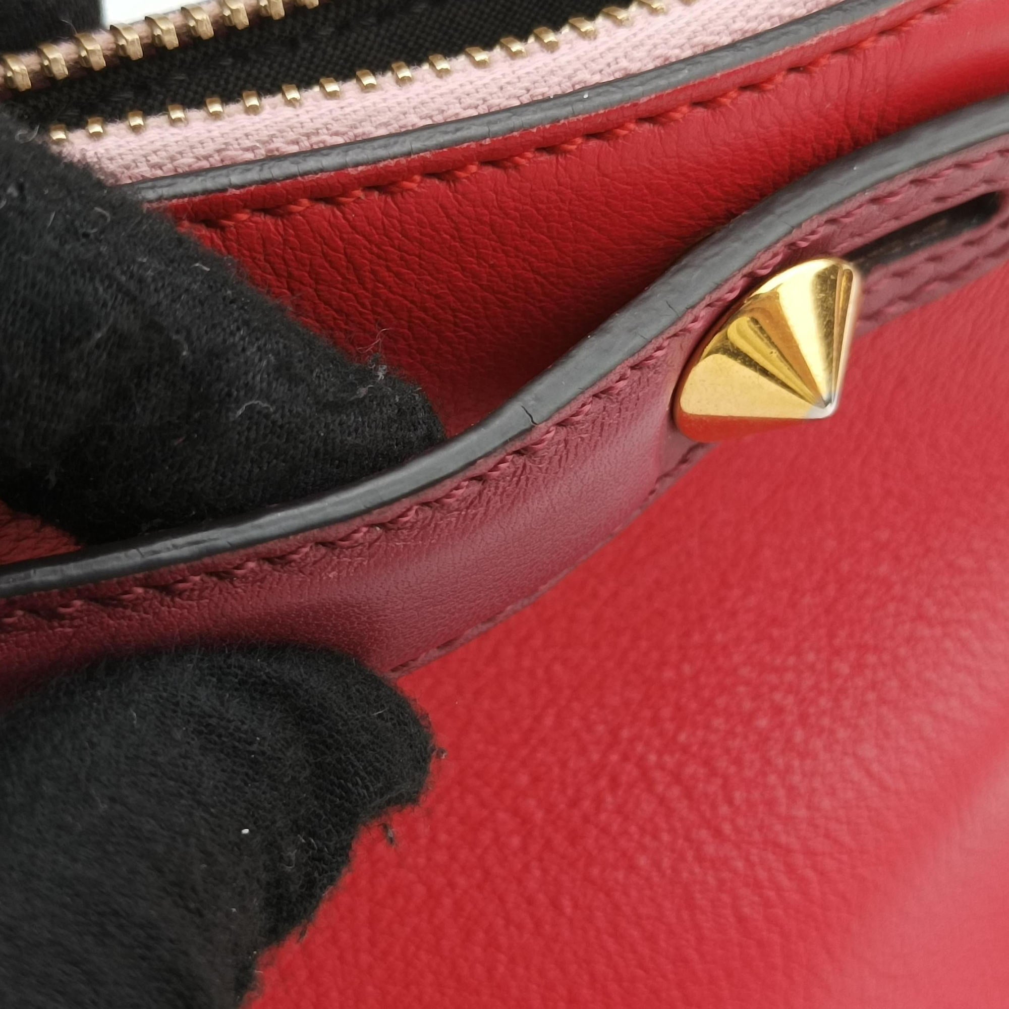 Pre-owned Fendi By the Way Red×pink Leather 8BL135 shoulderbag | stylenewstar