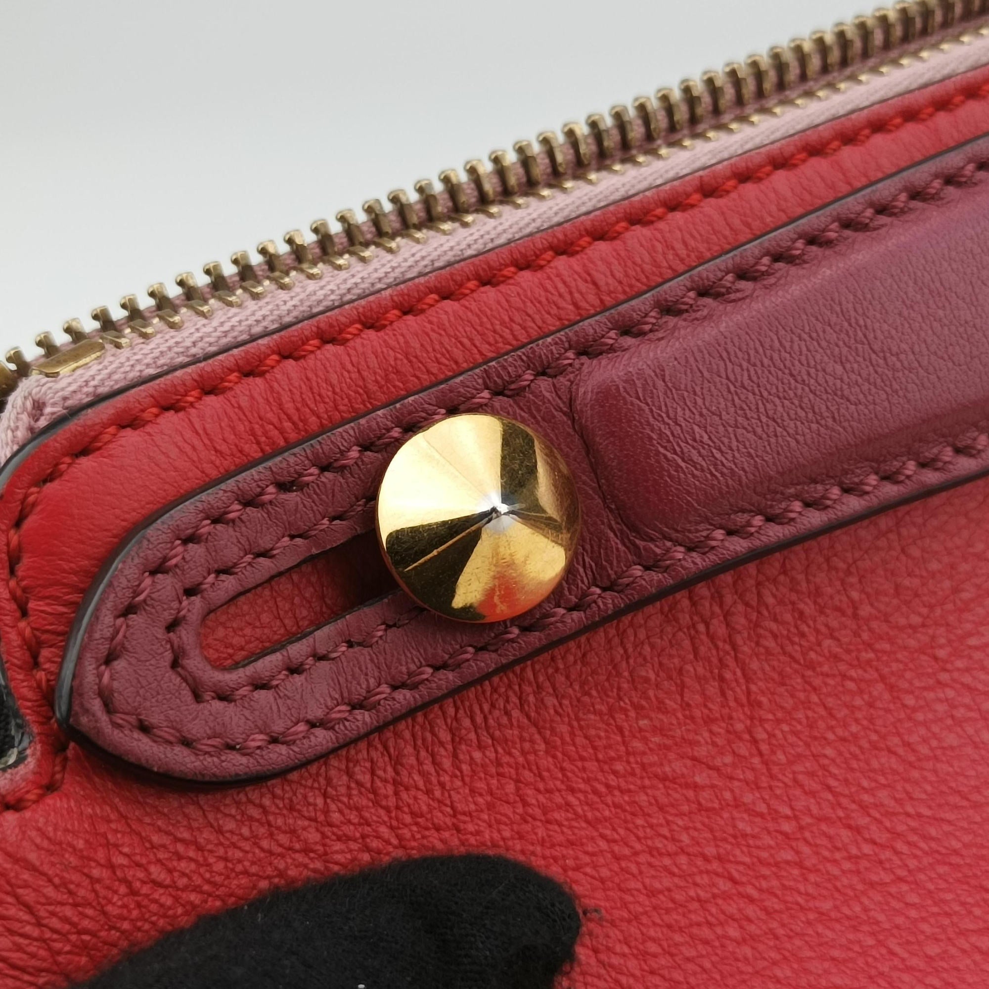 Pre-owned Fendi By the Way Red×pink Leather 8BL135 shoulderbag | stylenewstar