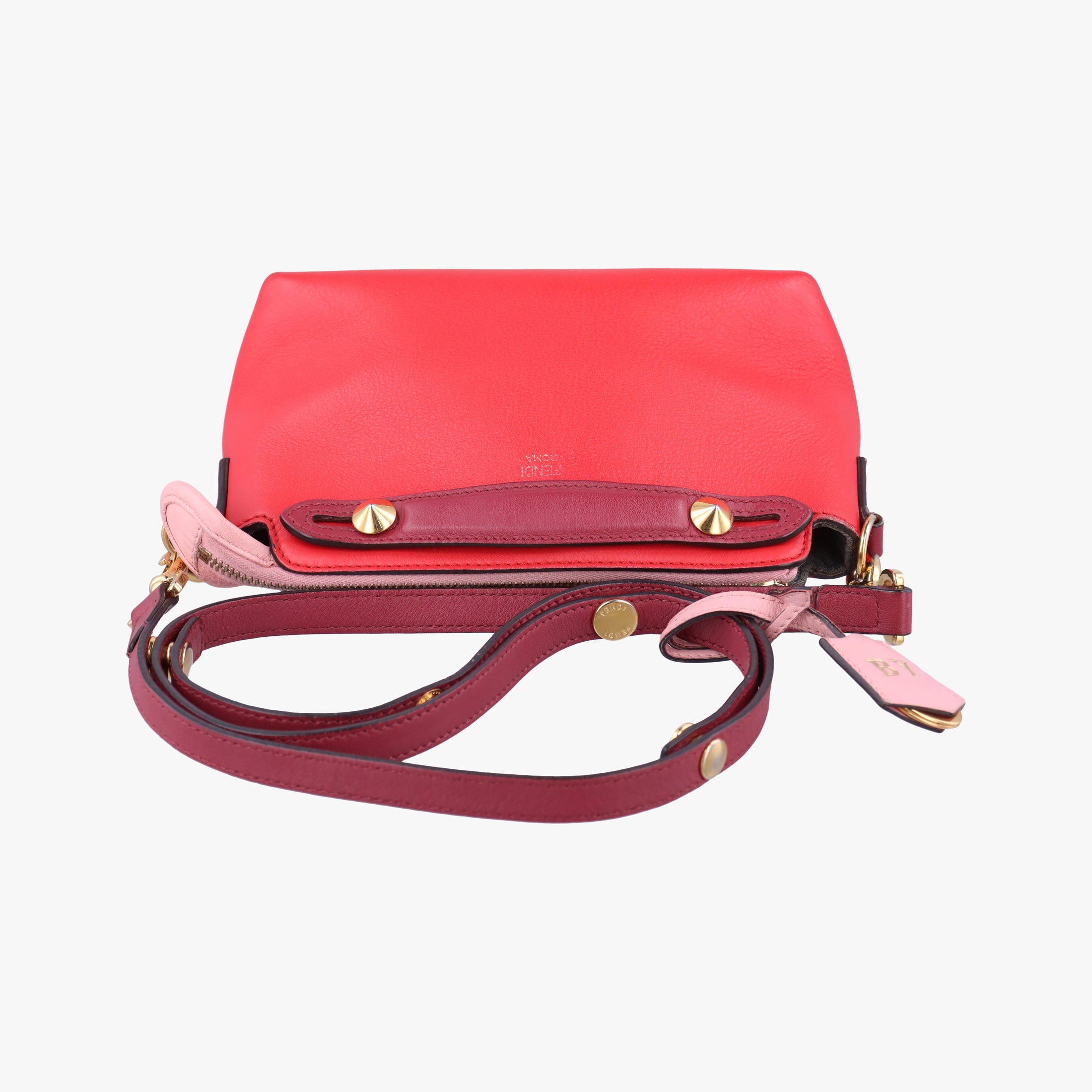 Pre-owned Fendi By the Way Red×pink Leather 8BL135 shoulderbag | stylenewstar