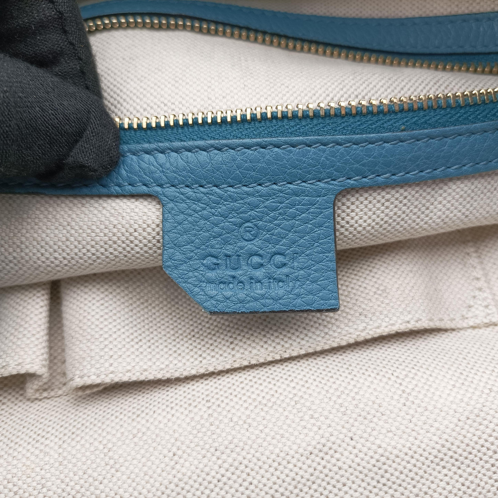Pre-owned Gucci Bamboo Handle Shopper Tote Blue Leather 323663 shoulderbag | stylenewstar