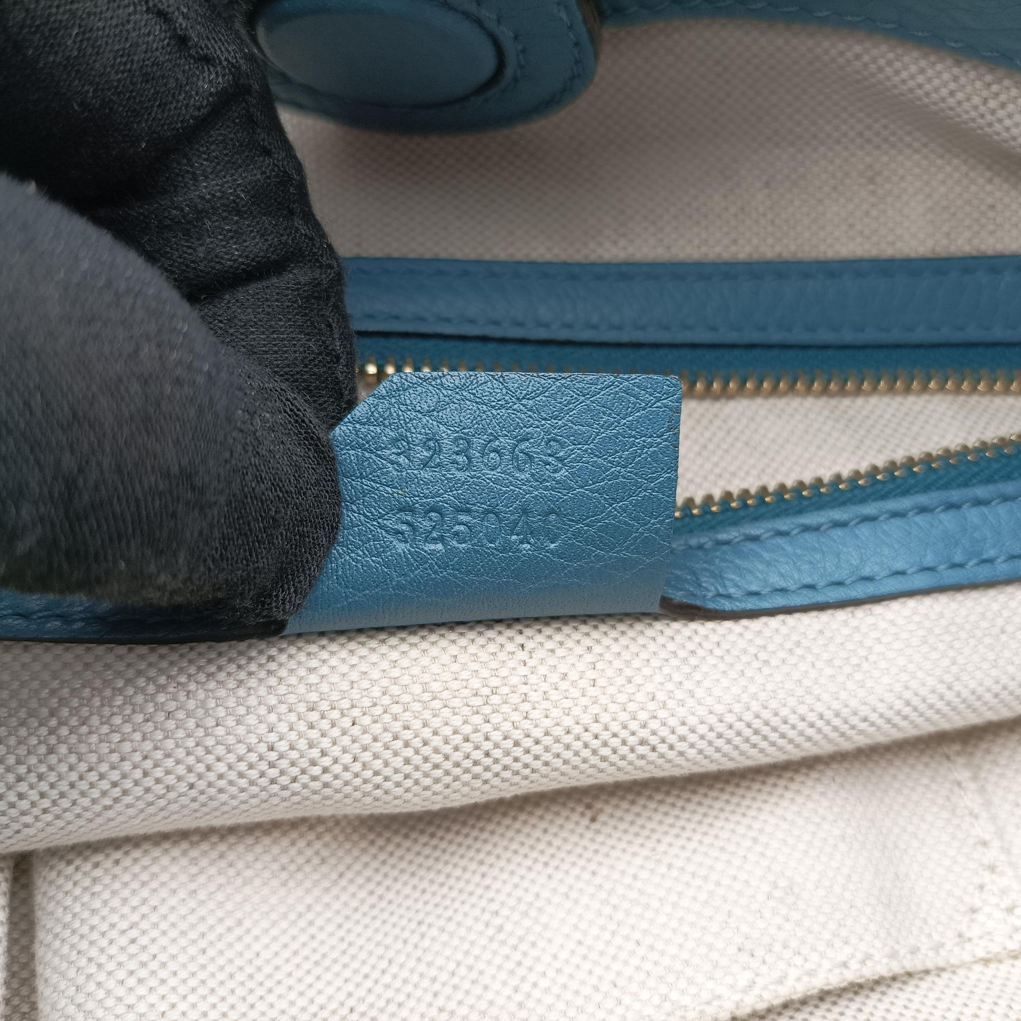 Pre-owned Gucci Bamboo Handle Shopper Tote Blue Leather 323663 shoulderbag | stylenewstar