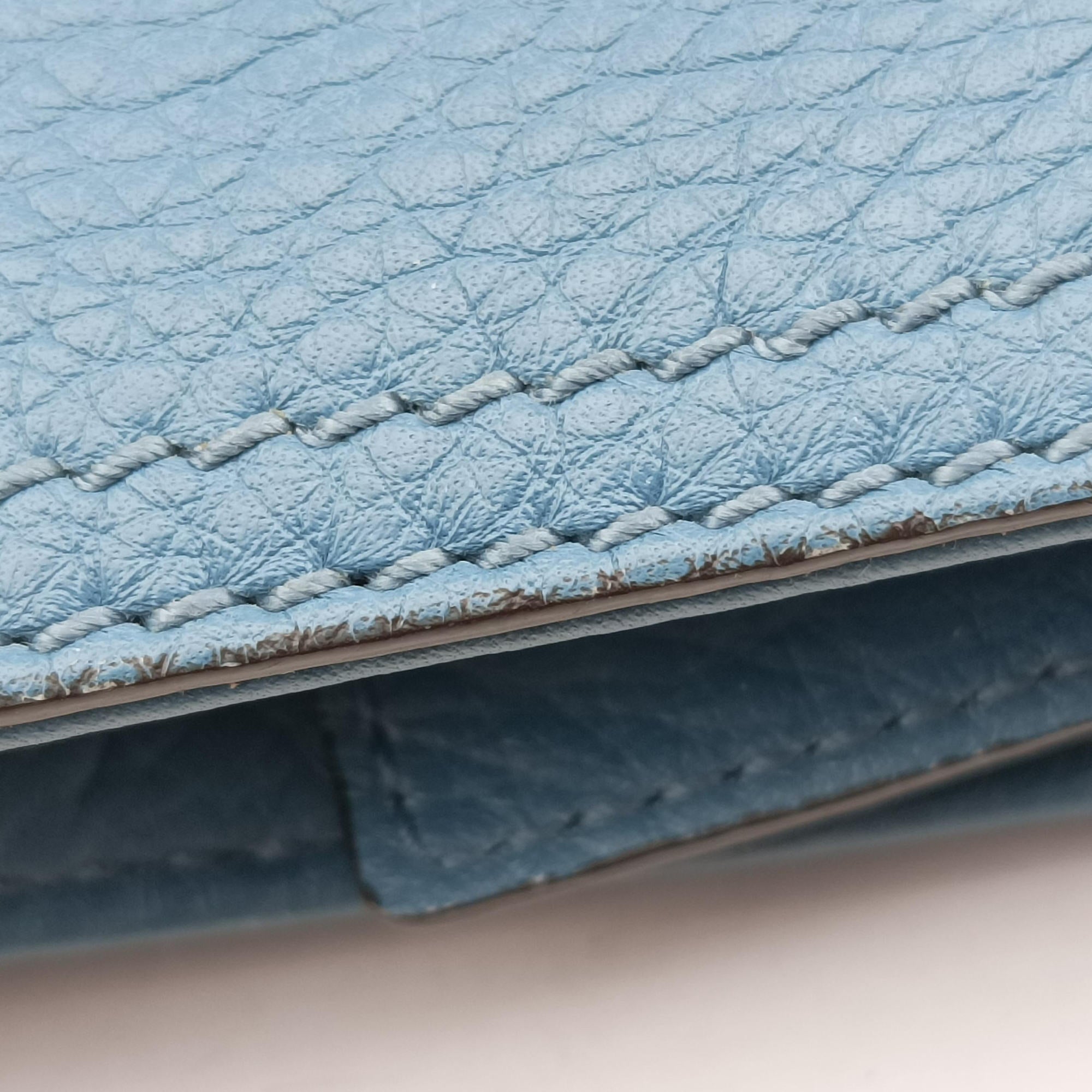 Pre-owned Gucci Bamboo Handle Shopper Tote Blue Leather 323663 shoulderbag | stylenewstar