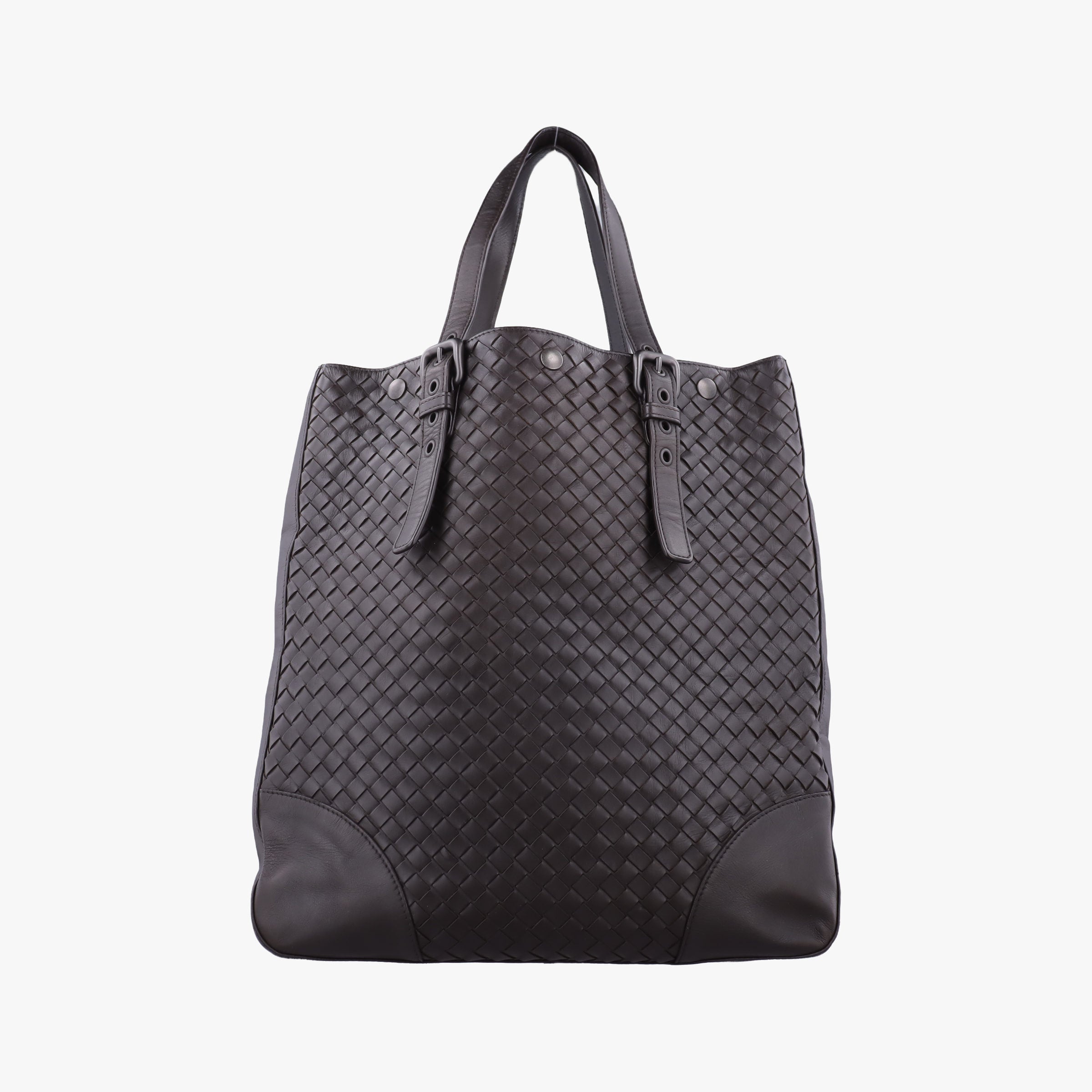 Pre-owned Bottega Veneta Intrecciato Shopper Acatl Brown lambskin  handbag | stylenewstar