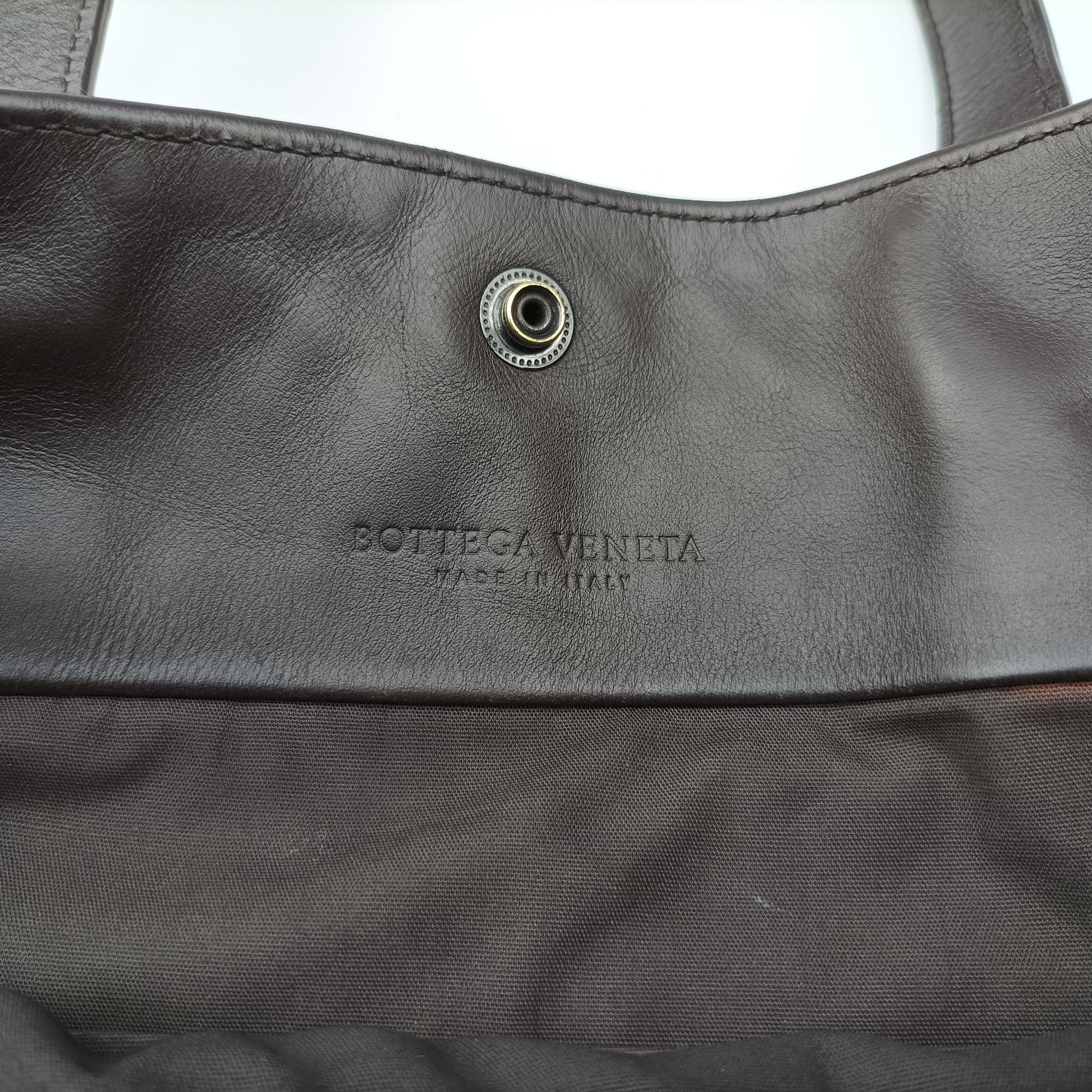 Pre-owned Bottega Veneta Intrecciato Shopper Acatl Brown lambskin  handbag | stylenewstar
