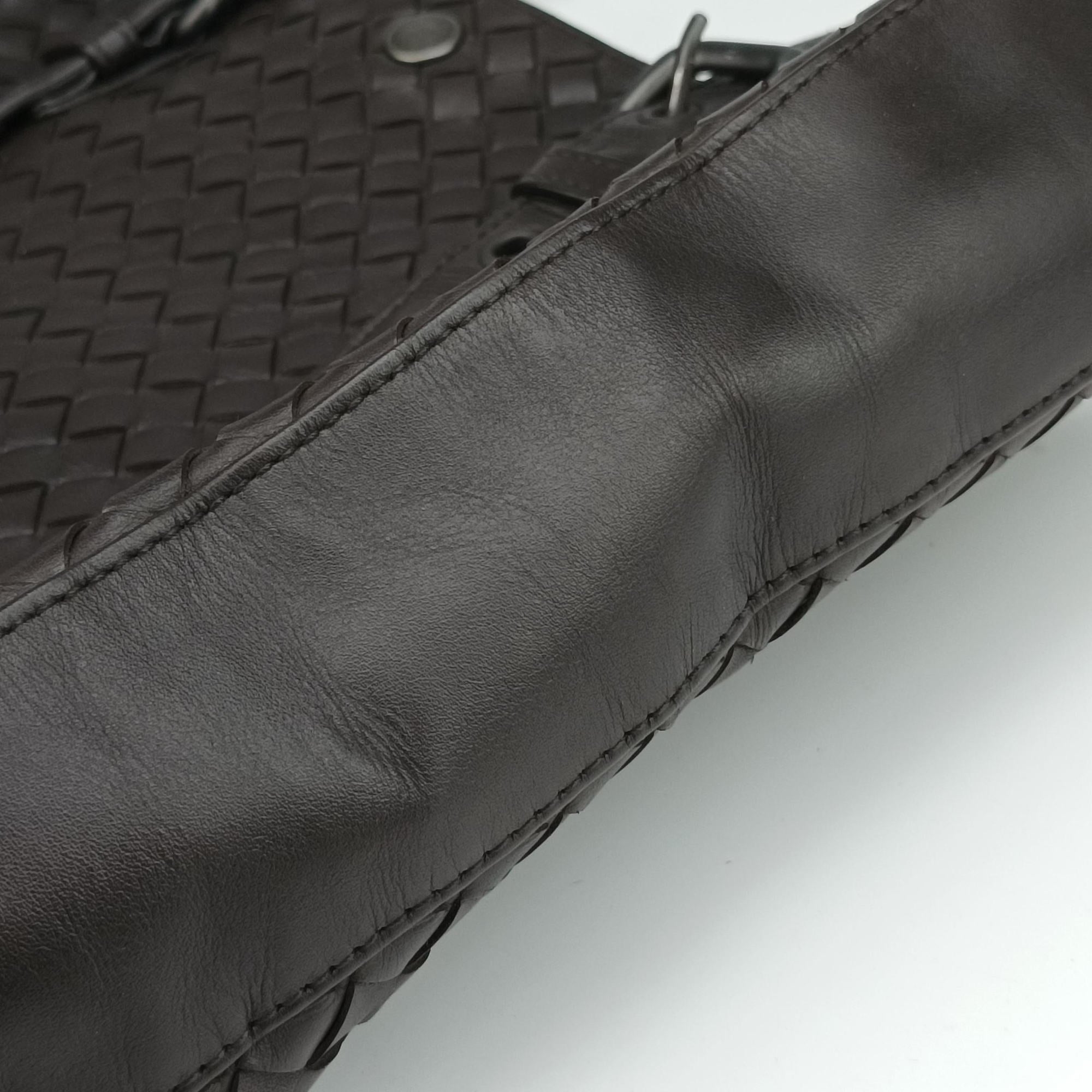 Pre-owned Bottega Veneta Intrecciato Shopper Acatl Brown lambskin  handbag | stylenewstar