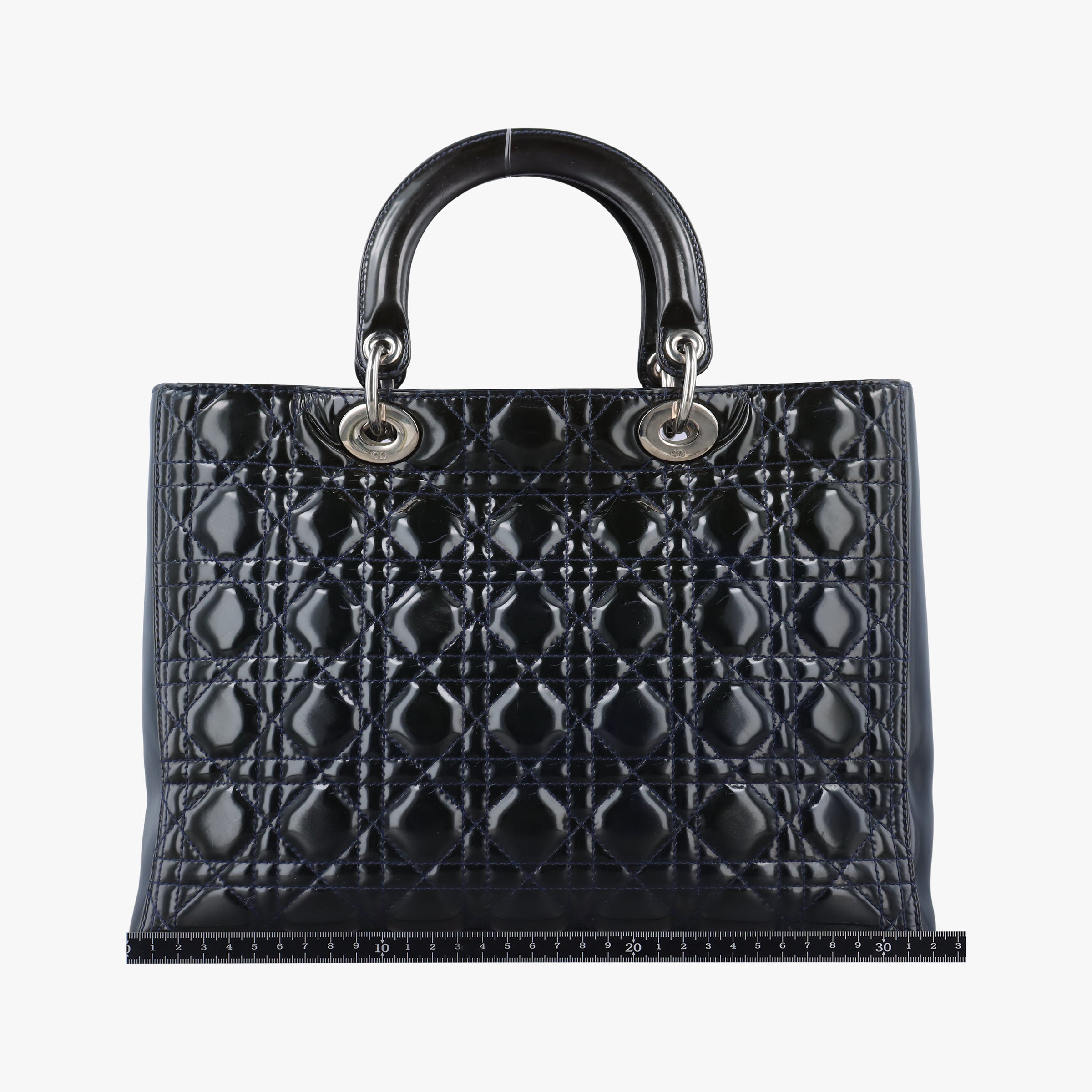 Pre-owned Christian Dior Lady Dior Navy Patent  handbag | stylenewstar